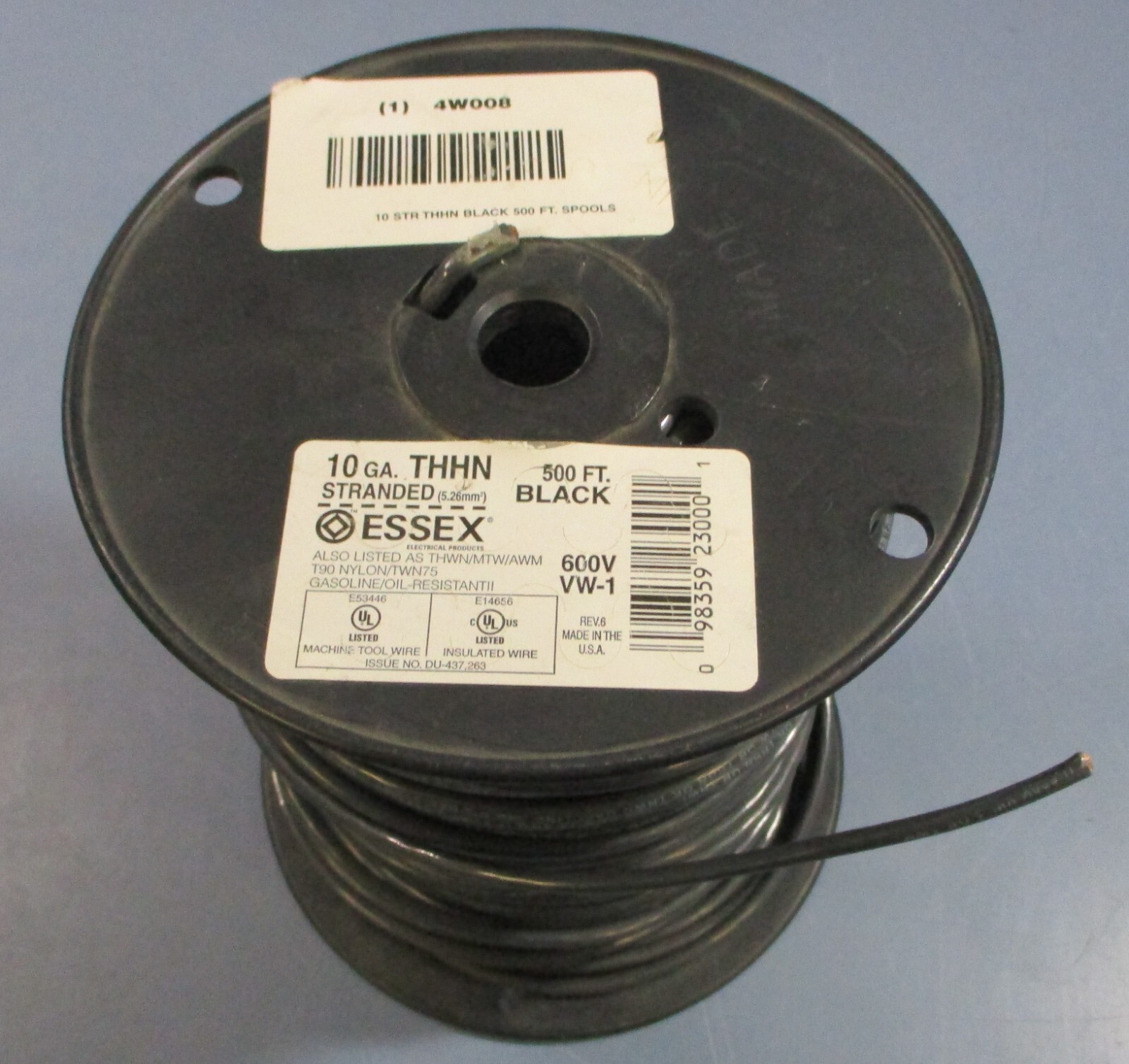 Superior Essex E53446B 10 Str Wire 10AWG T90 Nylon or TWN75 600V VW-1 4W008 300′