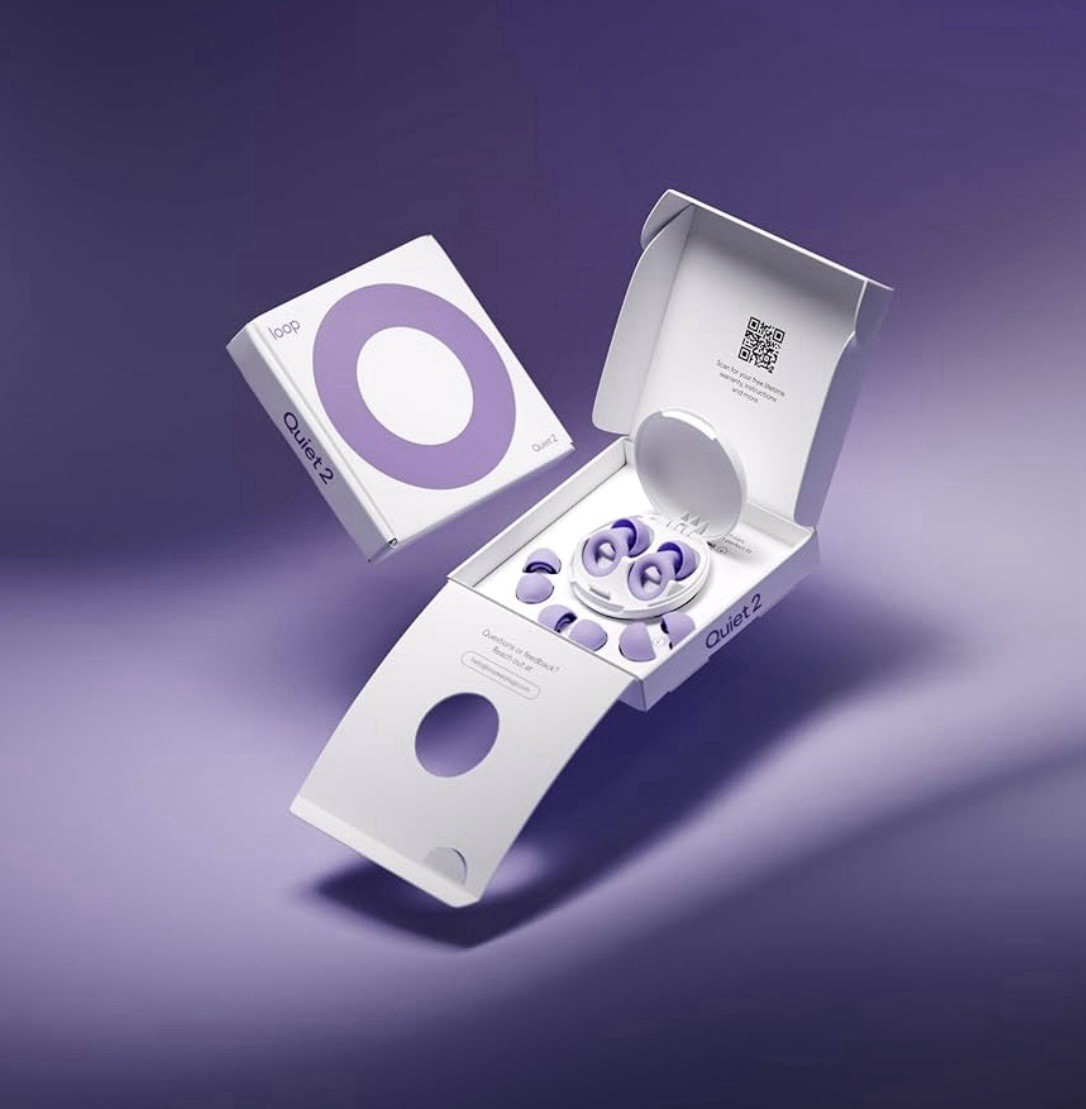 Loop Quiet 2 Ear Plugs – Ultra-Comfy Reusable Noise-Reducing Earplugs, Violet