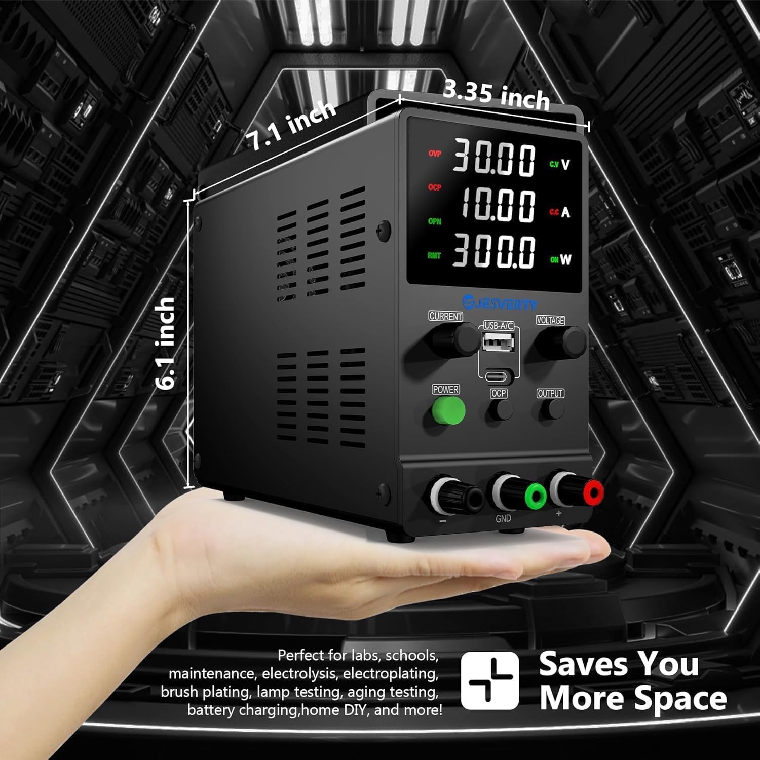 DC Power Supply Variable, 0-32V 0-10A Adjustable Switching DC Regulated Bench Po