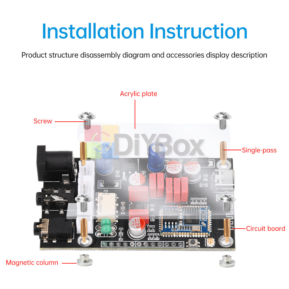 DC 8-24V Bluetooth 5.1 Audio Decoder Board APTX HD QCC5125 LDAC Receiver Board