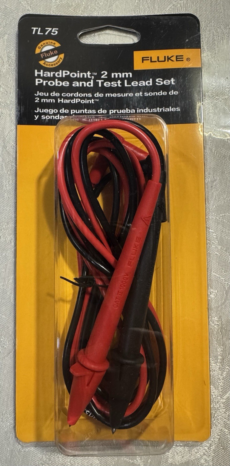 Genuine Fluke TL75 Hard Point 2mm Probe & Test Lead Set for AC175 New in the box
