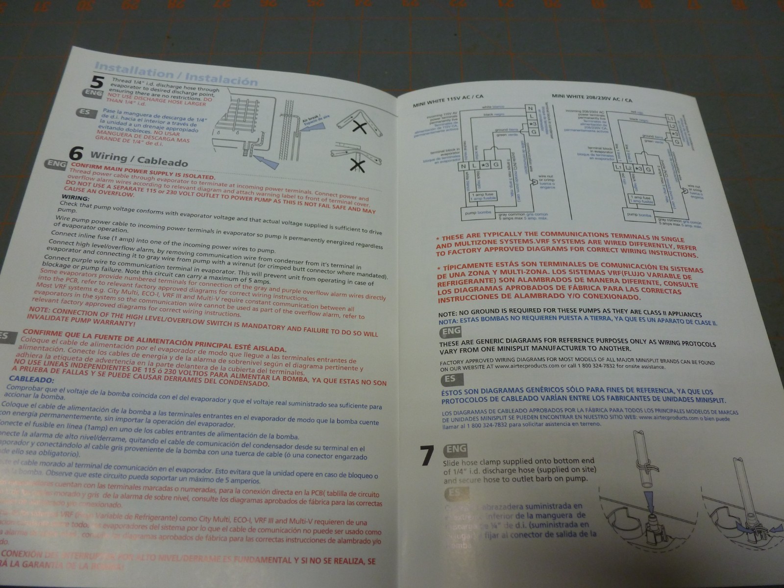 Used Installation & Maintenance Manual for Aspen Pumps Mini White ASP-MW-115/230