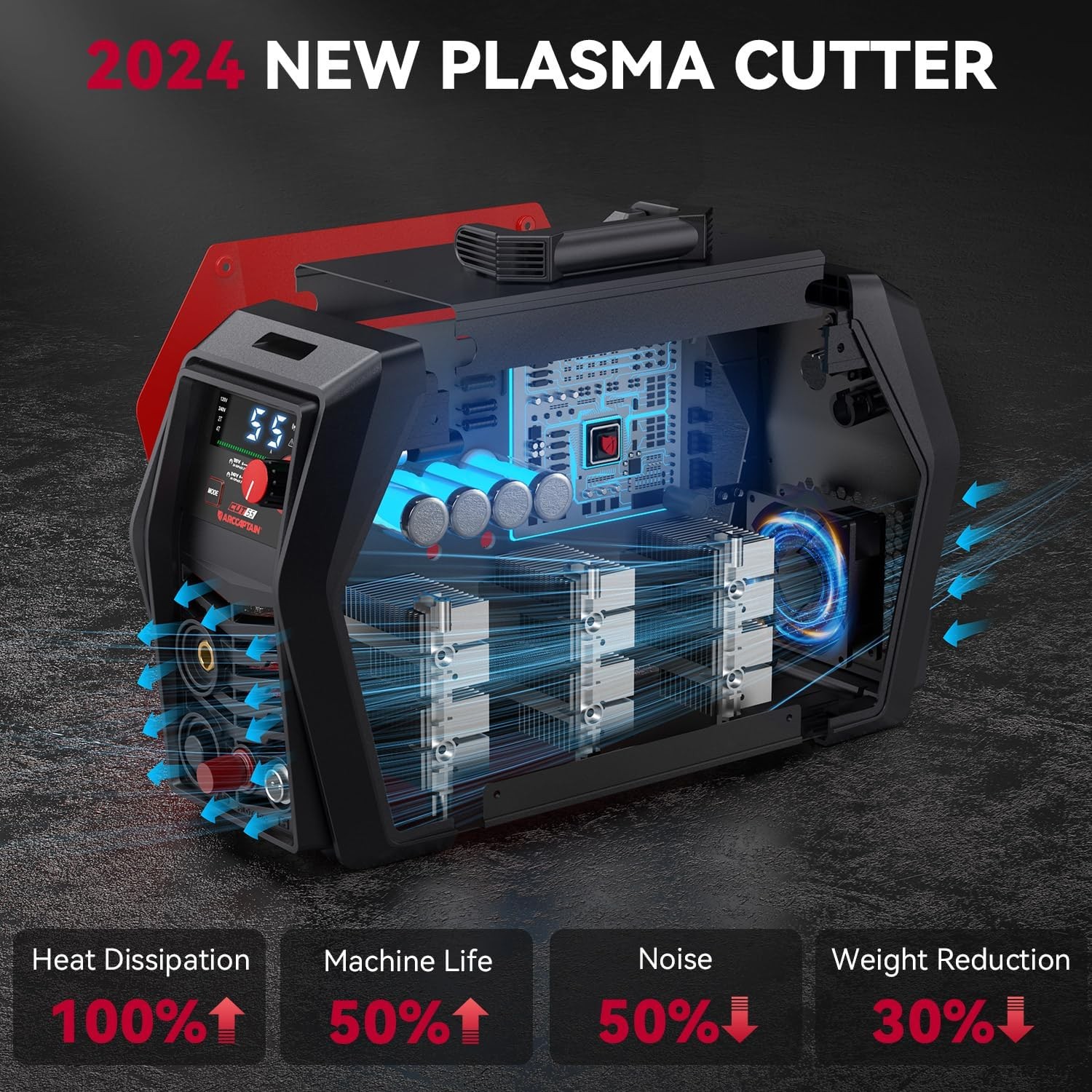 iControl Cut55 Pro Plasma Cutter APP Control 55Amp Non-Touch Pilot Arc 120V/240V