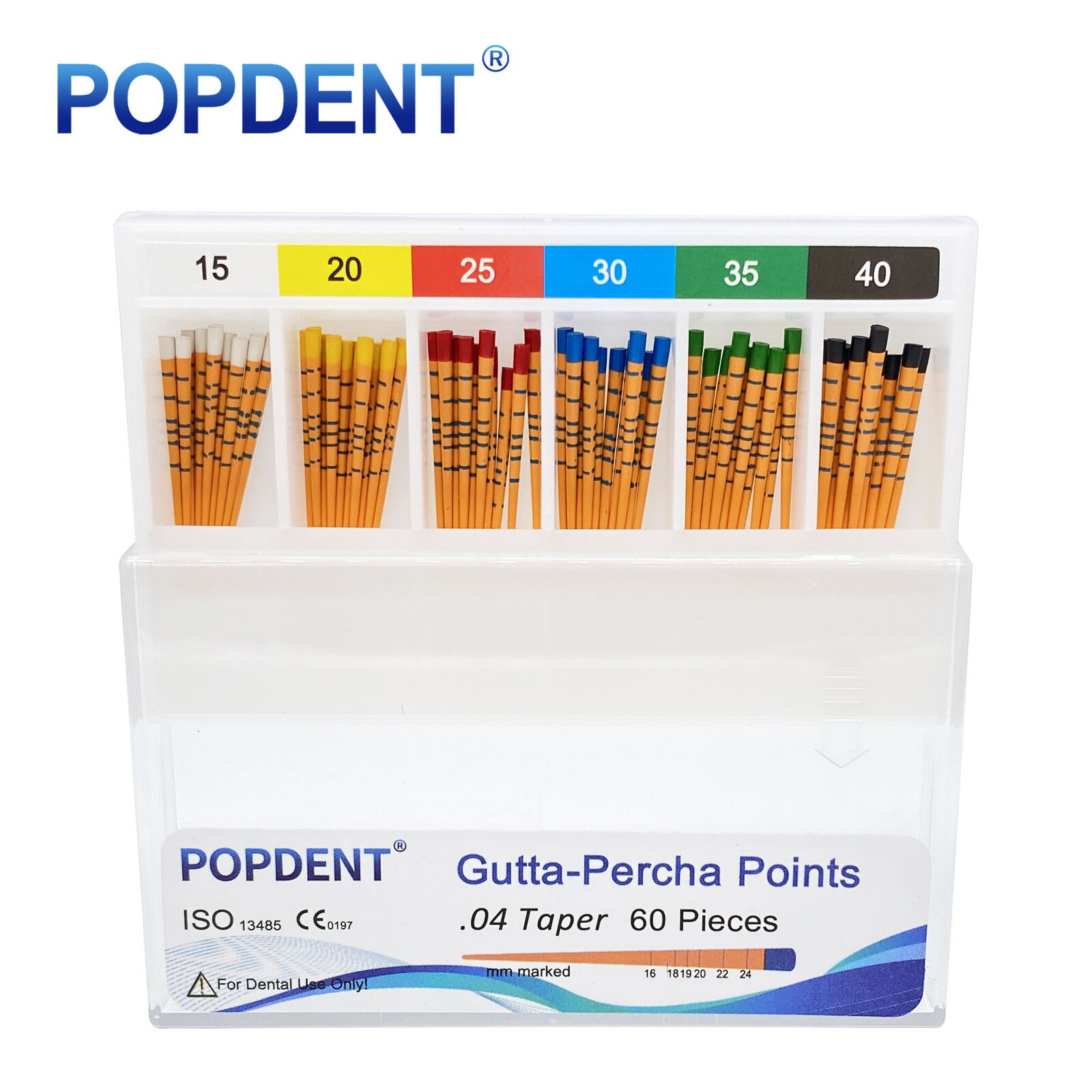 POPDENT Dental Endo Gutta Percha Points Root Canal Taper 0.02/0.04/0.06 #15-#40