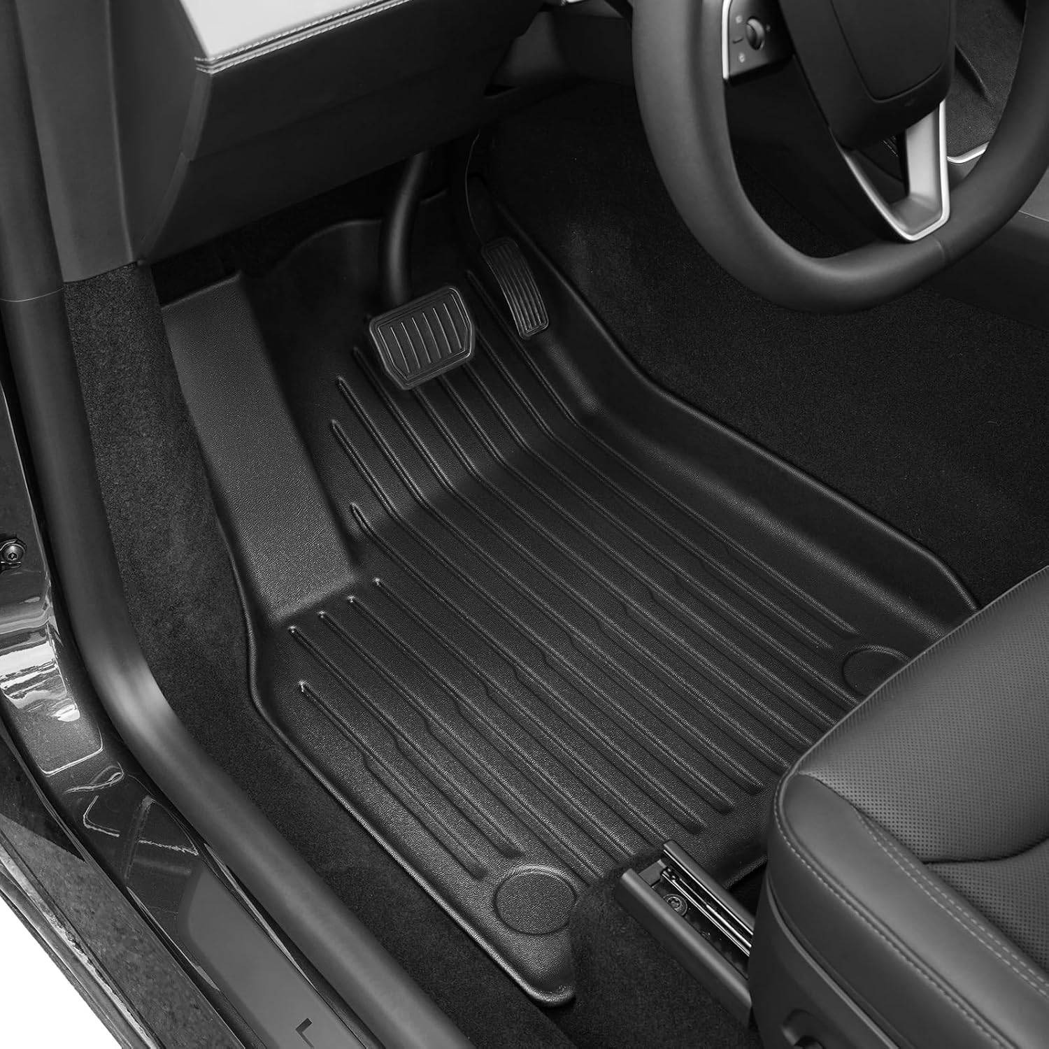 LOZUZ Tesla Model Y Floor Mats TPE Premium Car All Weather Floor Liners 6 pcs