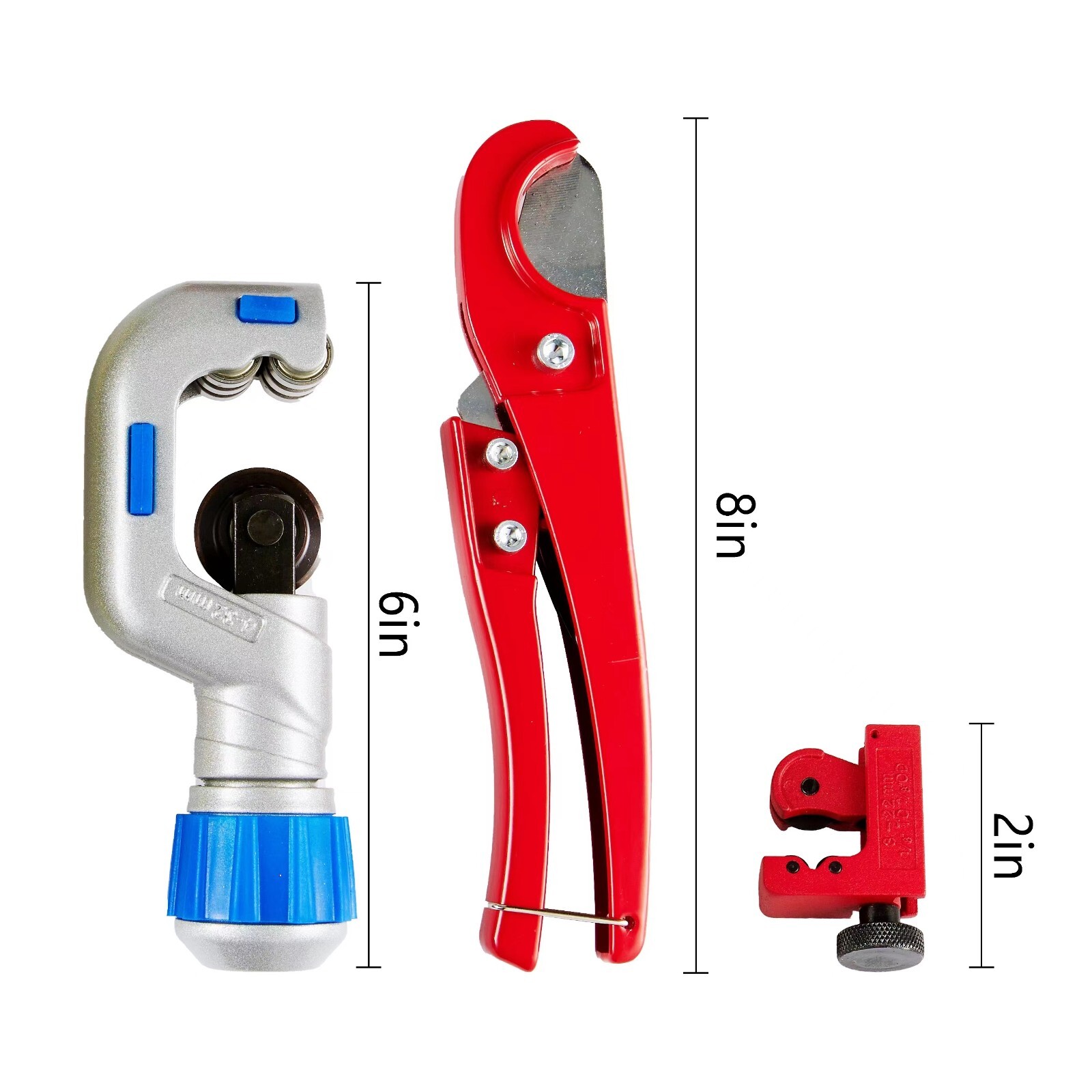 3Pcs Tube Cutters Kit:Large ,Mini Cutter For 1/8″ to 1-1/4″ Copper &Plastic Pipe