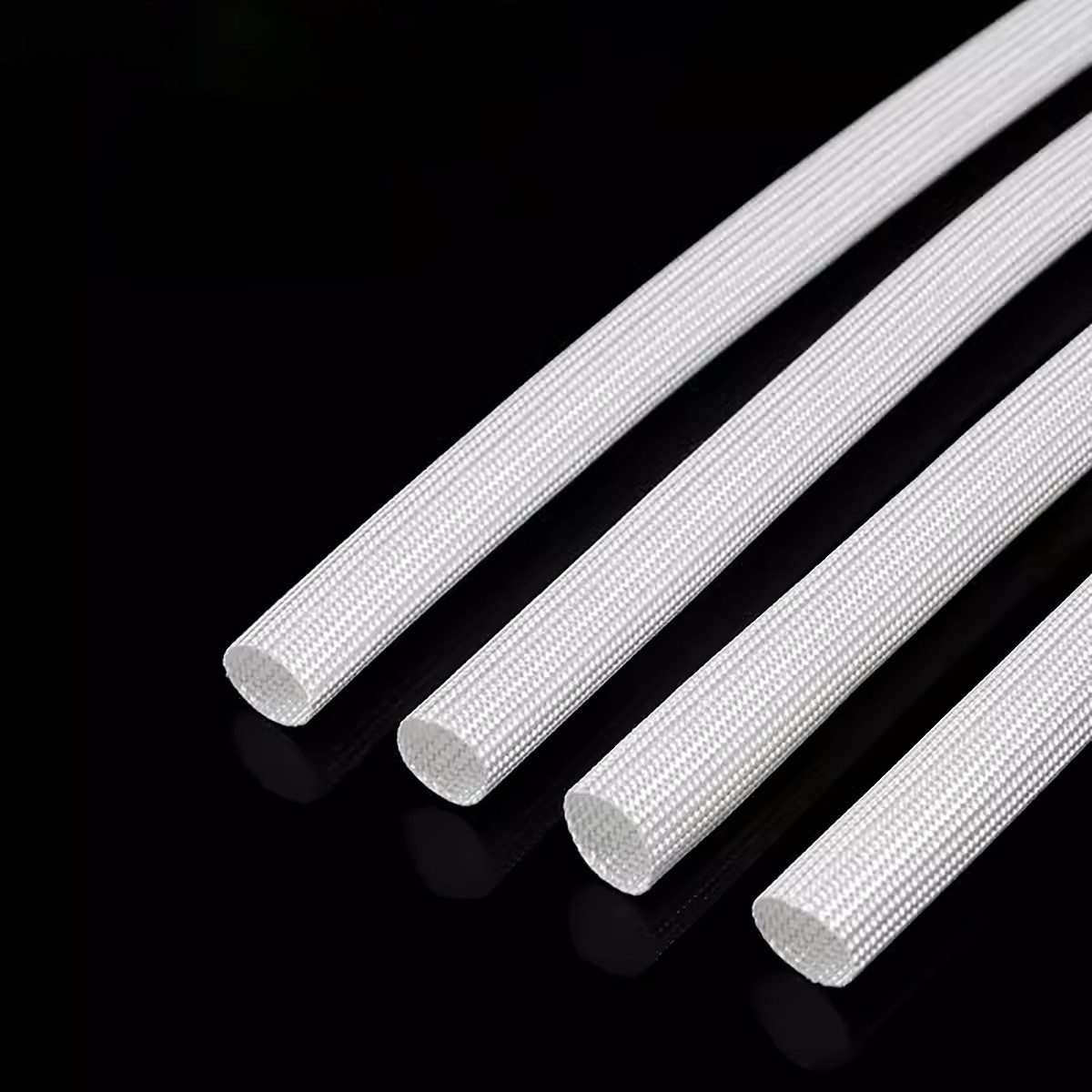 White Heat Resistant Sleeving Cable Wire HIGH TEMP Fiberglass Sleeve ID 1mm-50mm