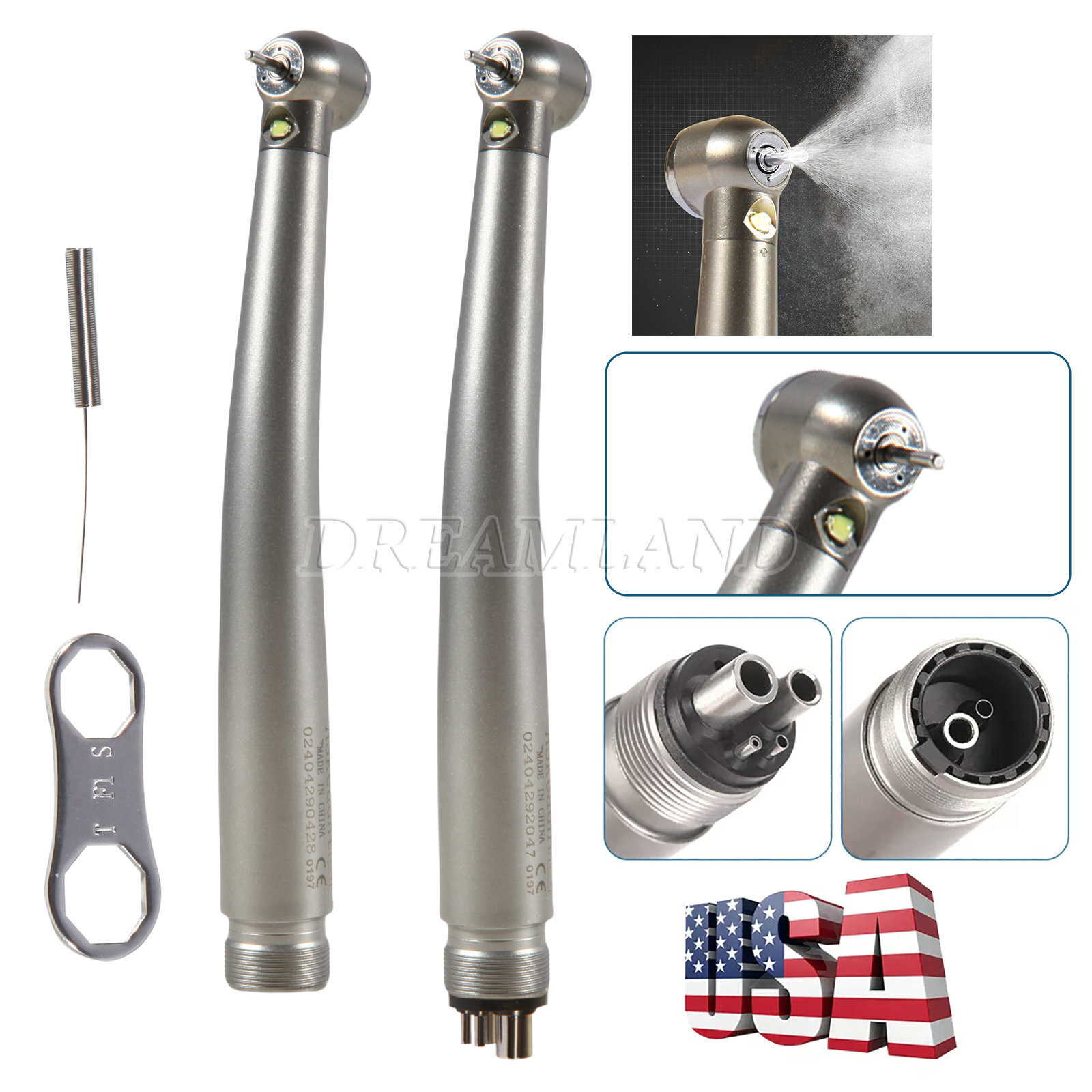 Pieza de mano LED turbina alta velocidad fibra óptica dental estilo NSK 2/4 Hole