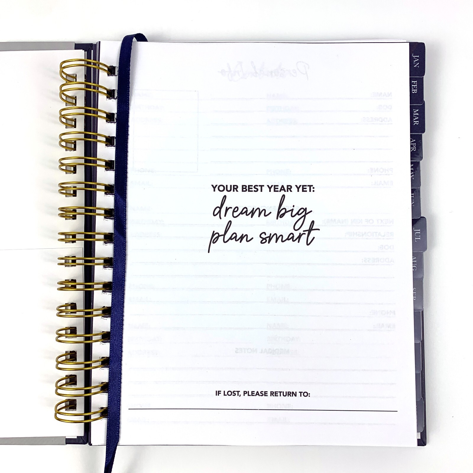 Pembrook Premium Spiral Bound Planner No Date Weekly Monthly Ribbon Bookmark 160