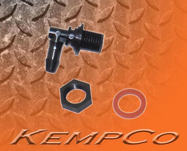 (1) 1/4″ Hose-barb Thru-Panel Elbow Adapter Fitting with Hex Nut and Washer