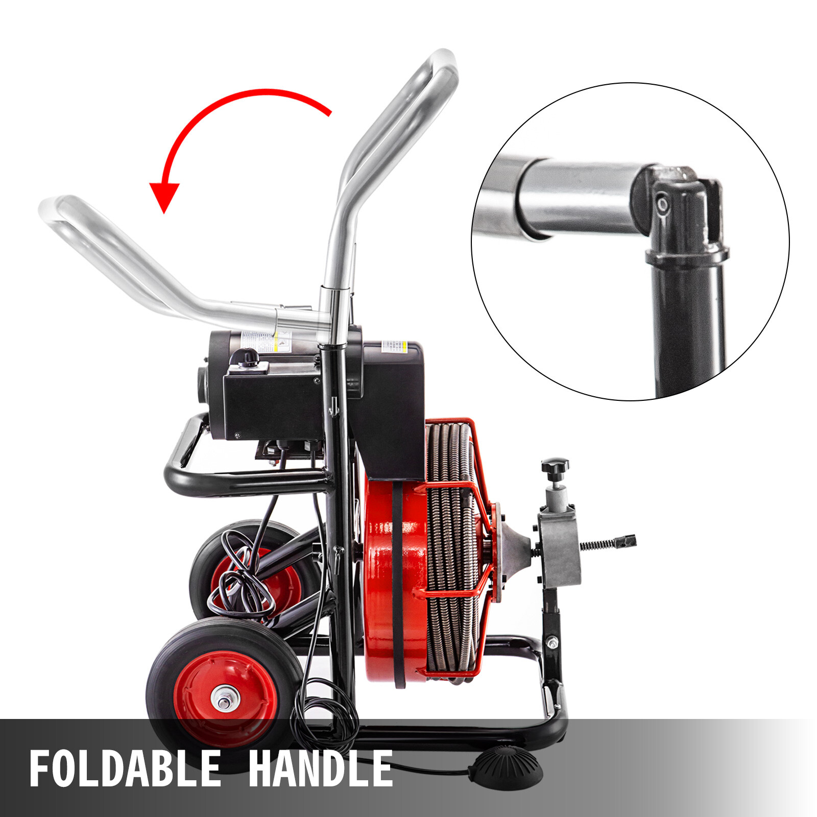 Commercial 100ft 1/2” Sewer Snake Drain Auger Cleaner Cleaning Machine Plumbing