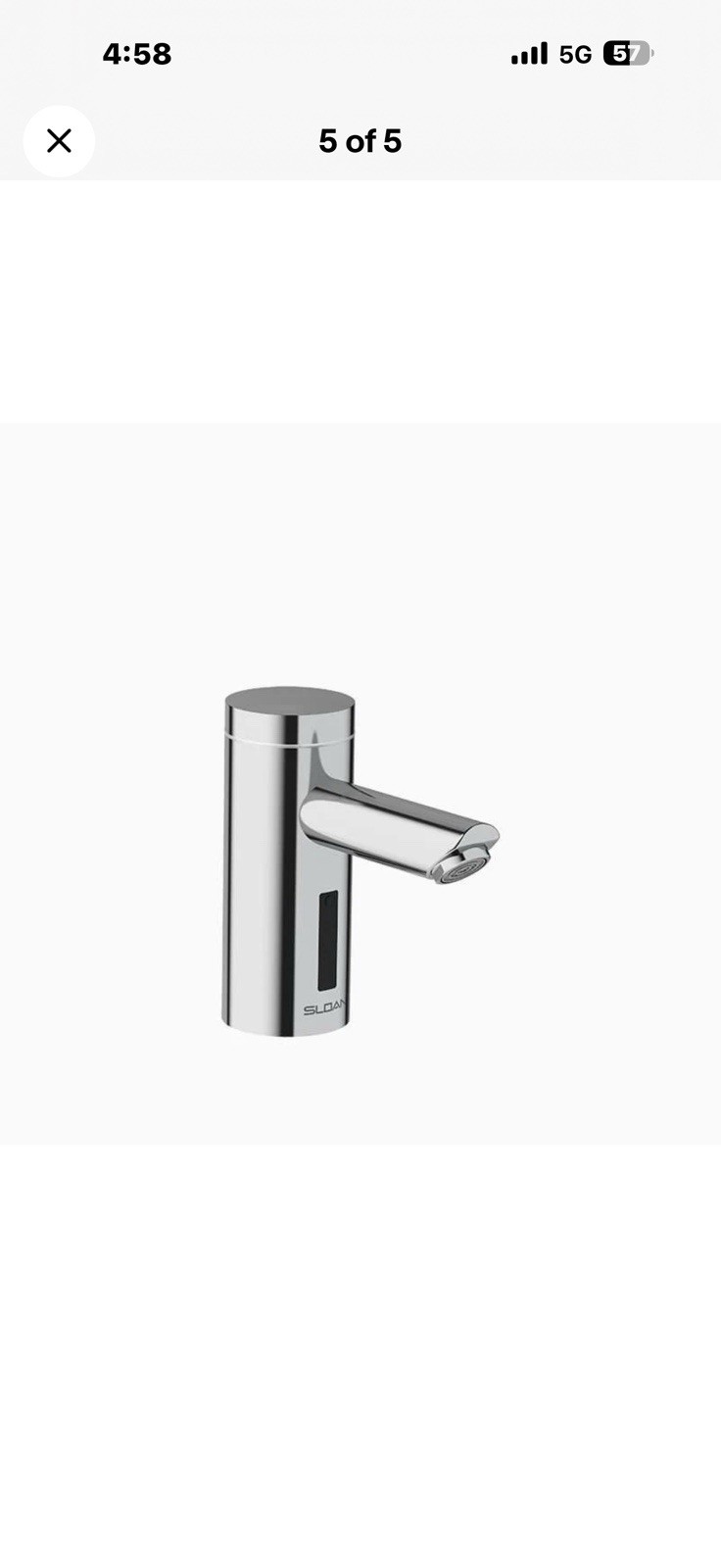 Sloan Optima EAF-200-P CP sensor-activated electronic hand washing faucet.
