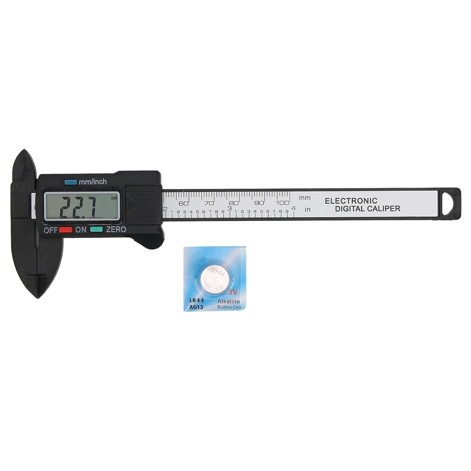 Electronic Digital Display Caliper, 0‑100mm/ 4in Lightweight Carbon Fiber Com…