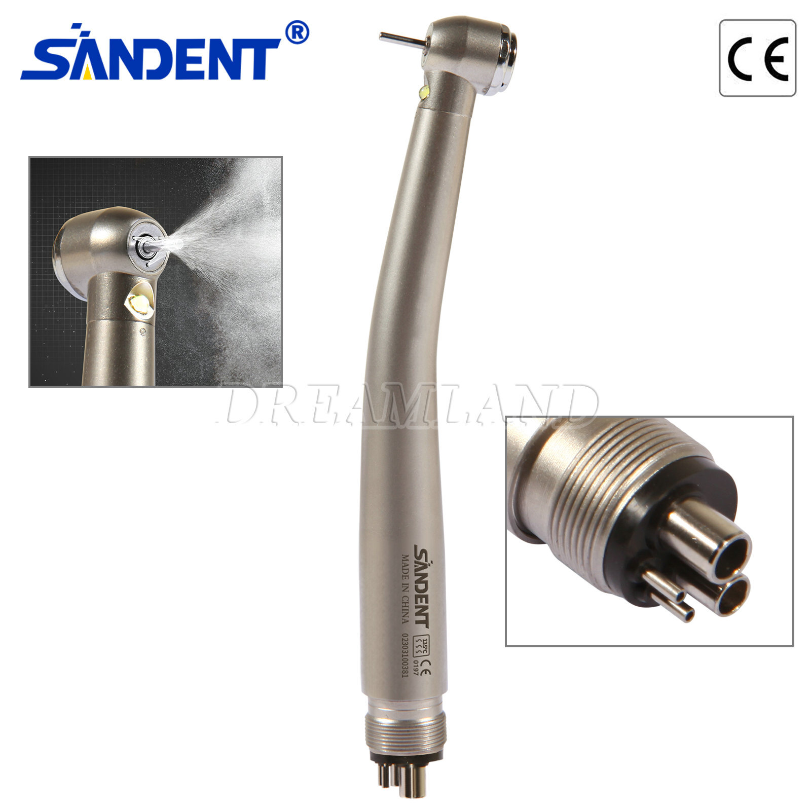 NSK Style Fiber Optic Dental E-generator LED 3-Spray High Speed handpiece 4 Hole