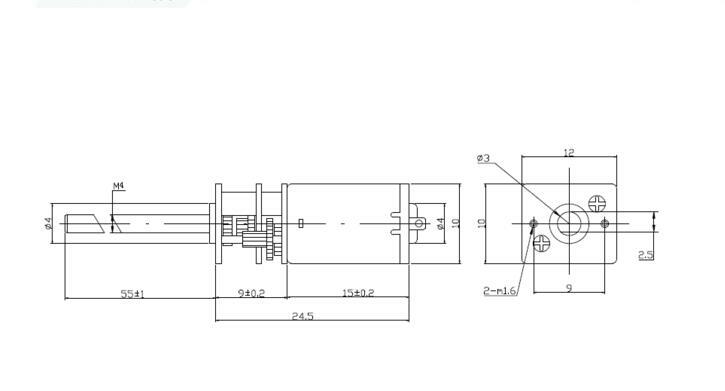 DC12V 60~1000RPM M4*55 N20 Micro Metal Gear Motor Long thread shaft Gearmotors