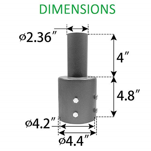 4″ Round Base Pole Top Tenon Adapters, LED Street Light, Shoebox Parking Light