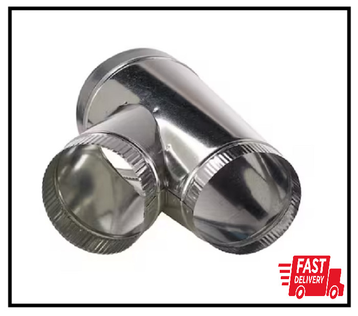 Master Flow 8in. to 6×6 Inch Wye Galvanized Steel 2 Round Air Ducts Transition