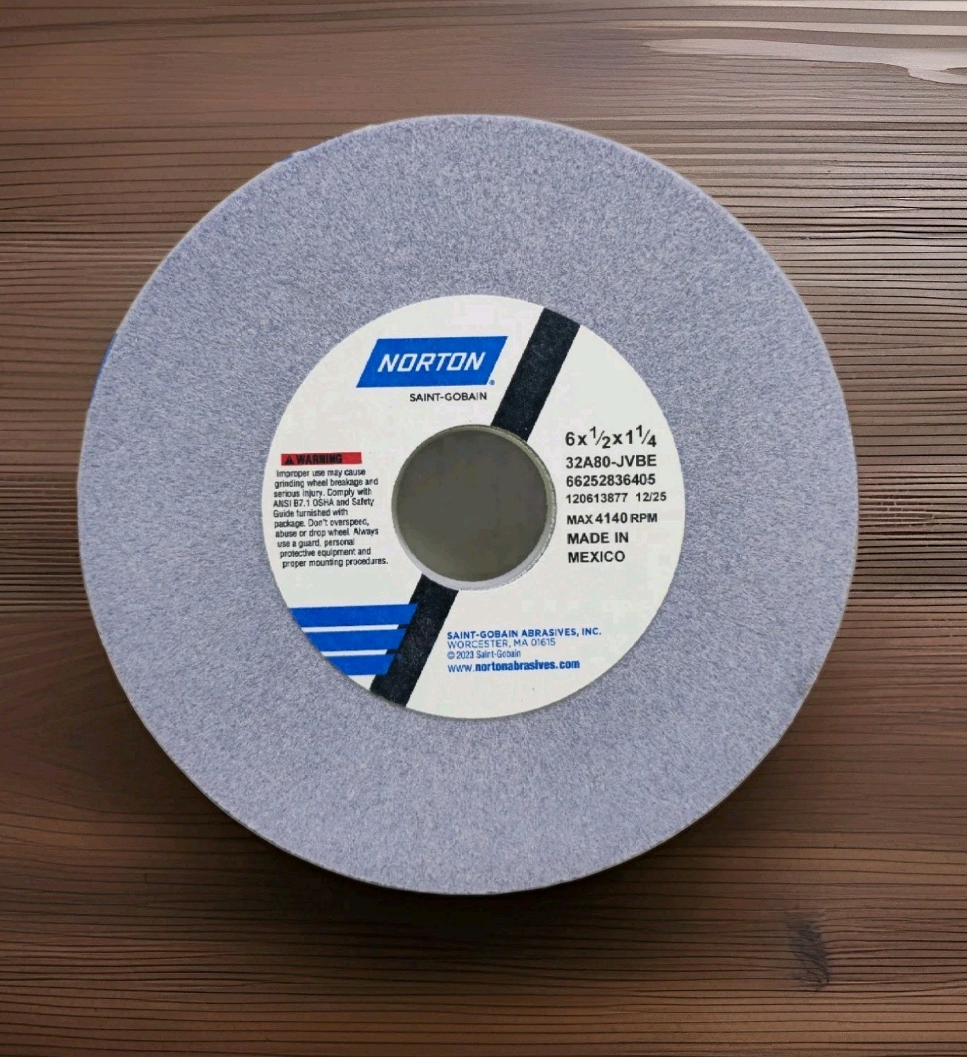 1pc NORTON 6″X 1/2″X1-1/4″ 32A80-JVBE 66252836405 Grinding Wheel Blueprint 4140