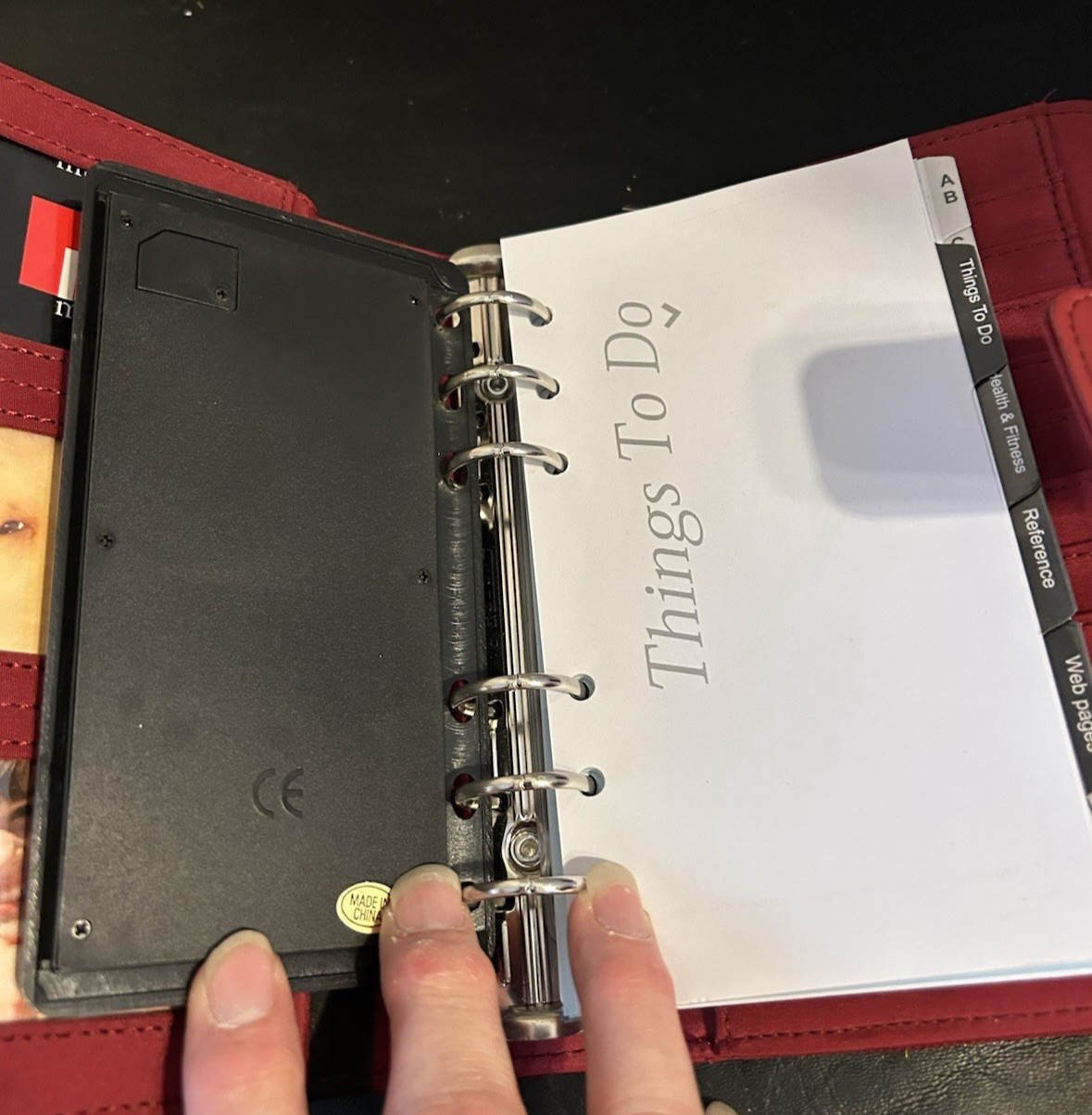 Mundi Red Faux Leather Zipper Personal Planner Organizer 7.5 in