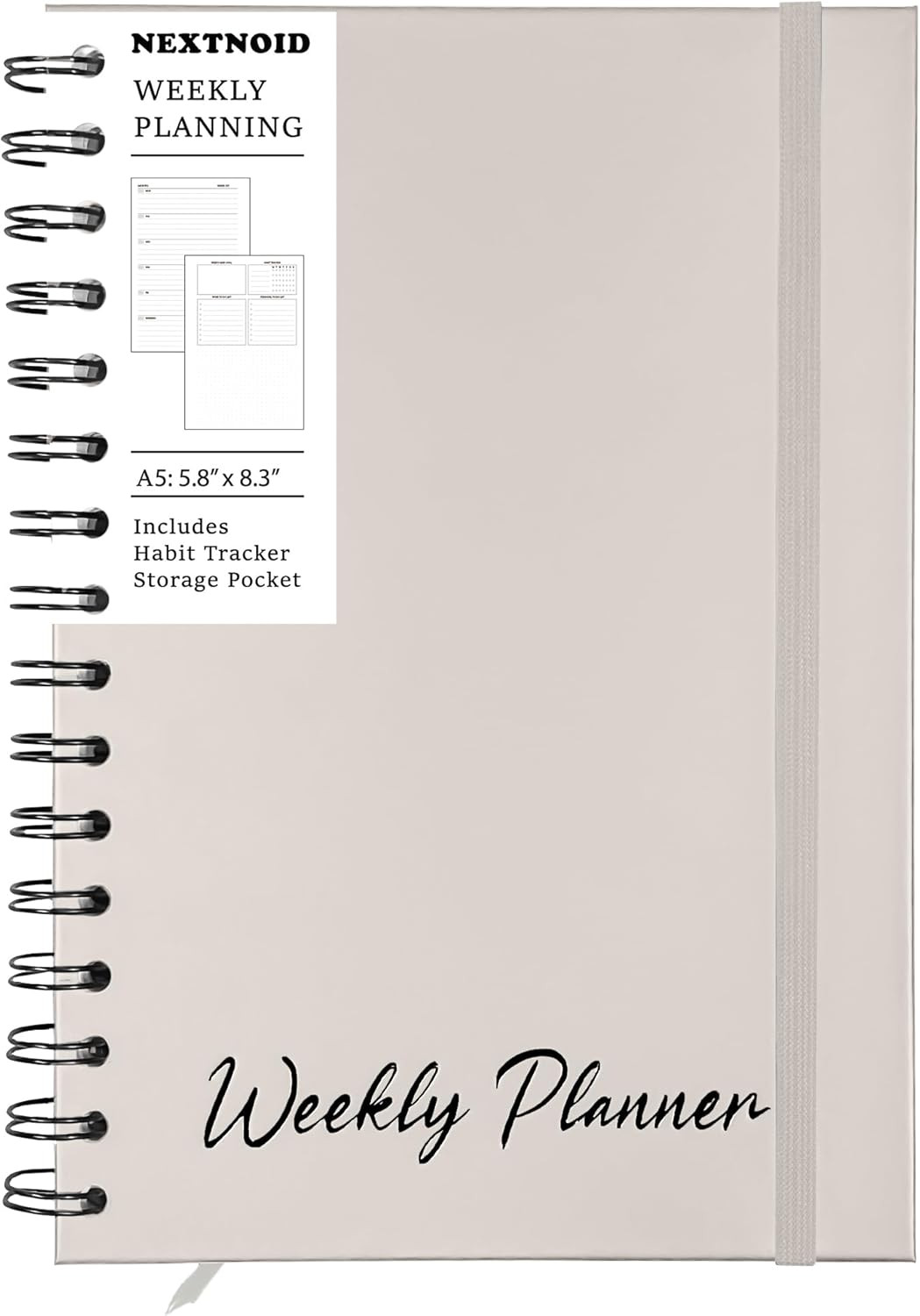 Undated Weekly Planner Notebook 2026, A5 Hardcover Weekly to Do List Notebook fo