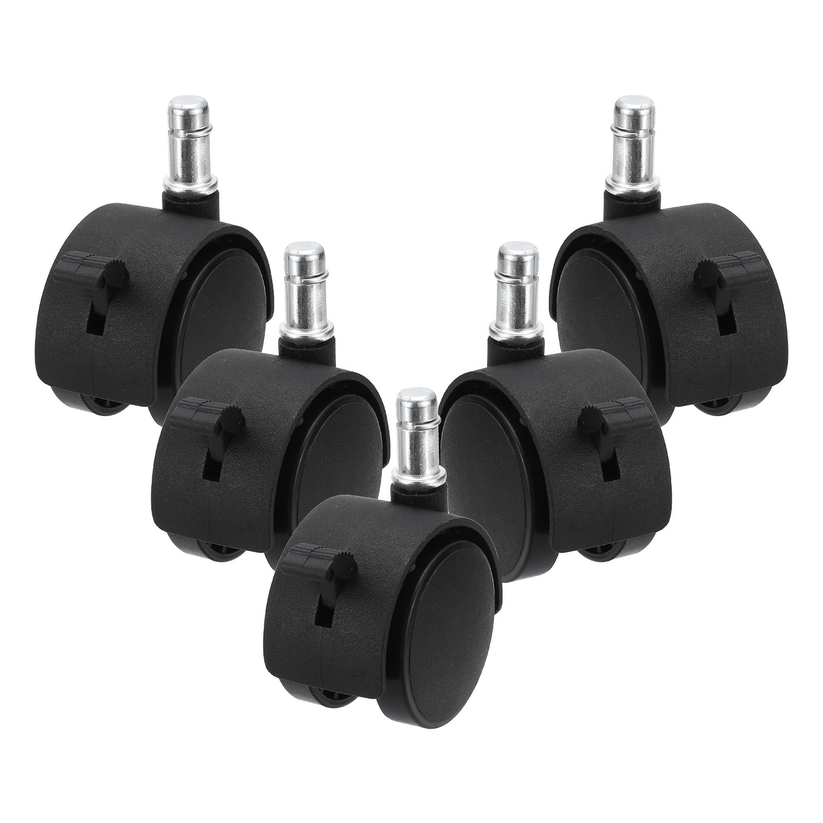 5Pcs 2 Inch Gaming Chair Wheels Replacement Quite Swivel Caster with Brake Black