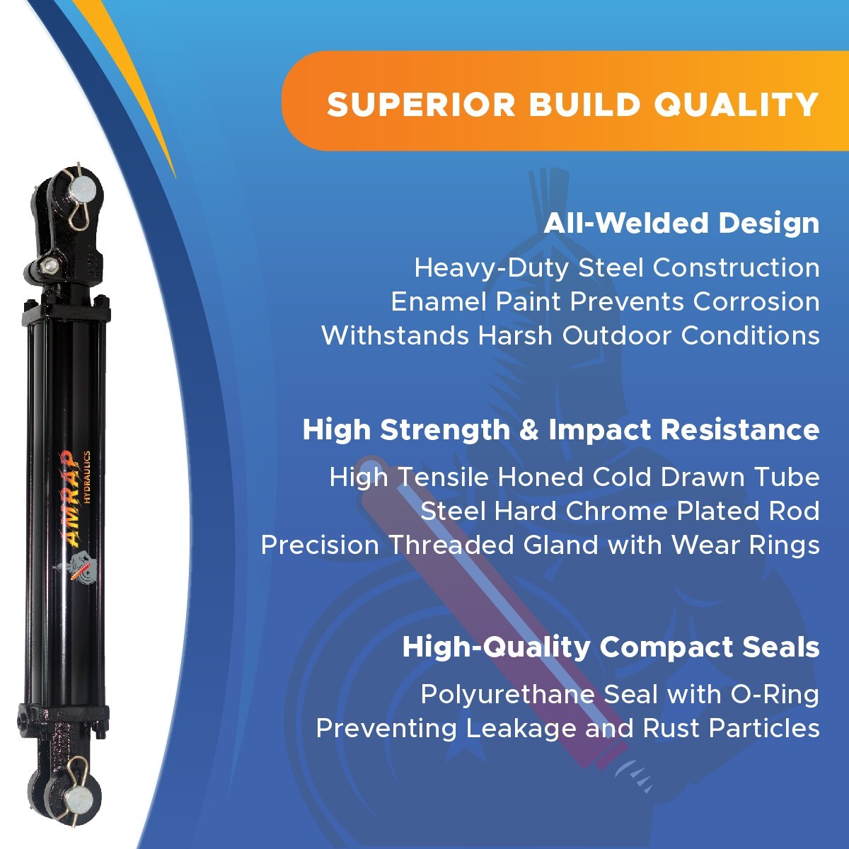2.5×16 Hydraulic Cylinder 2.5″ Bore 16″ Stroke Double Acting Tie-Rod Cylinder