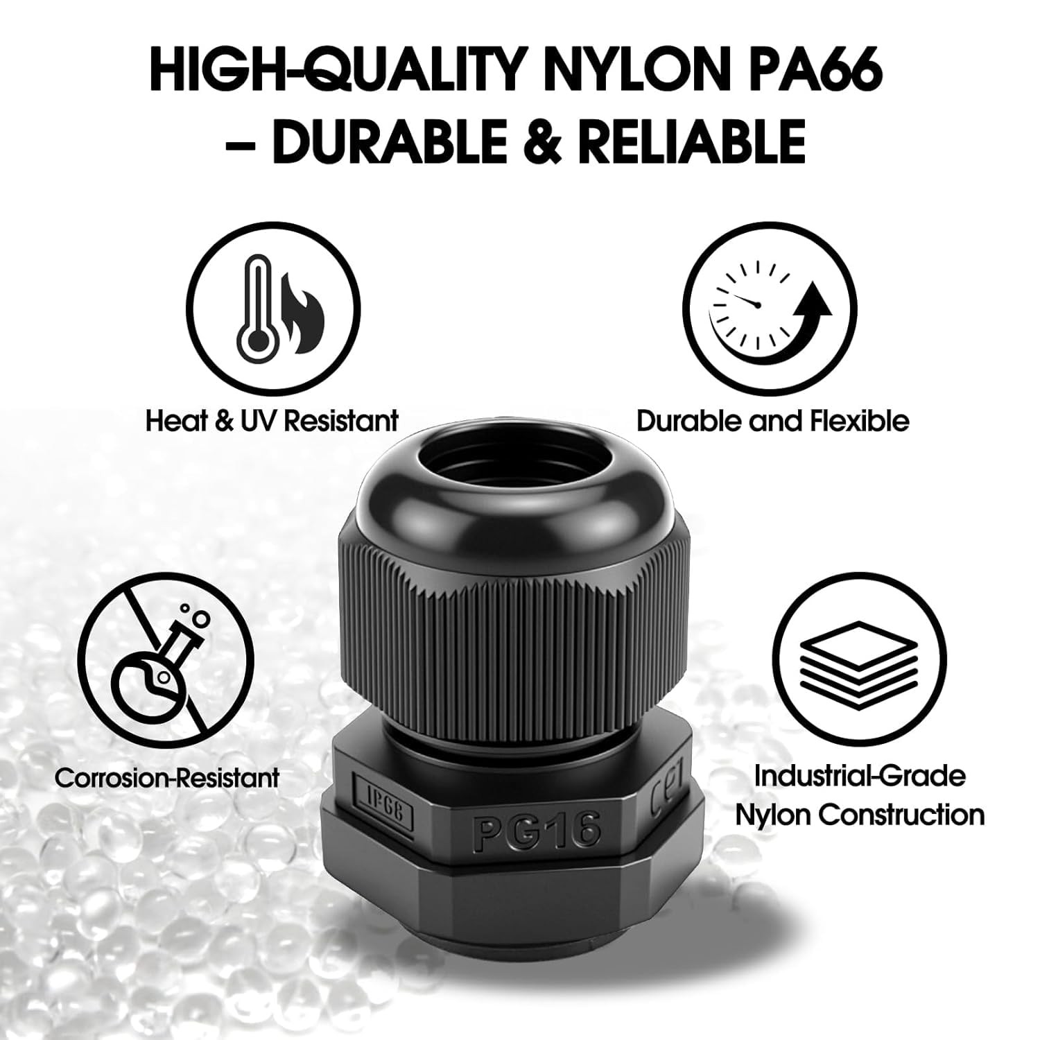 IP68 Waterproof Cable Gland Kit 25 Pack PG7 to PG16 Nylon Cord Grip Connectors