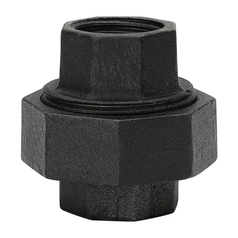 1/2 Black Iron Pipe Fittings Malleable Cast Iron Union 4 Piece Set Black Pipe