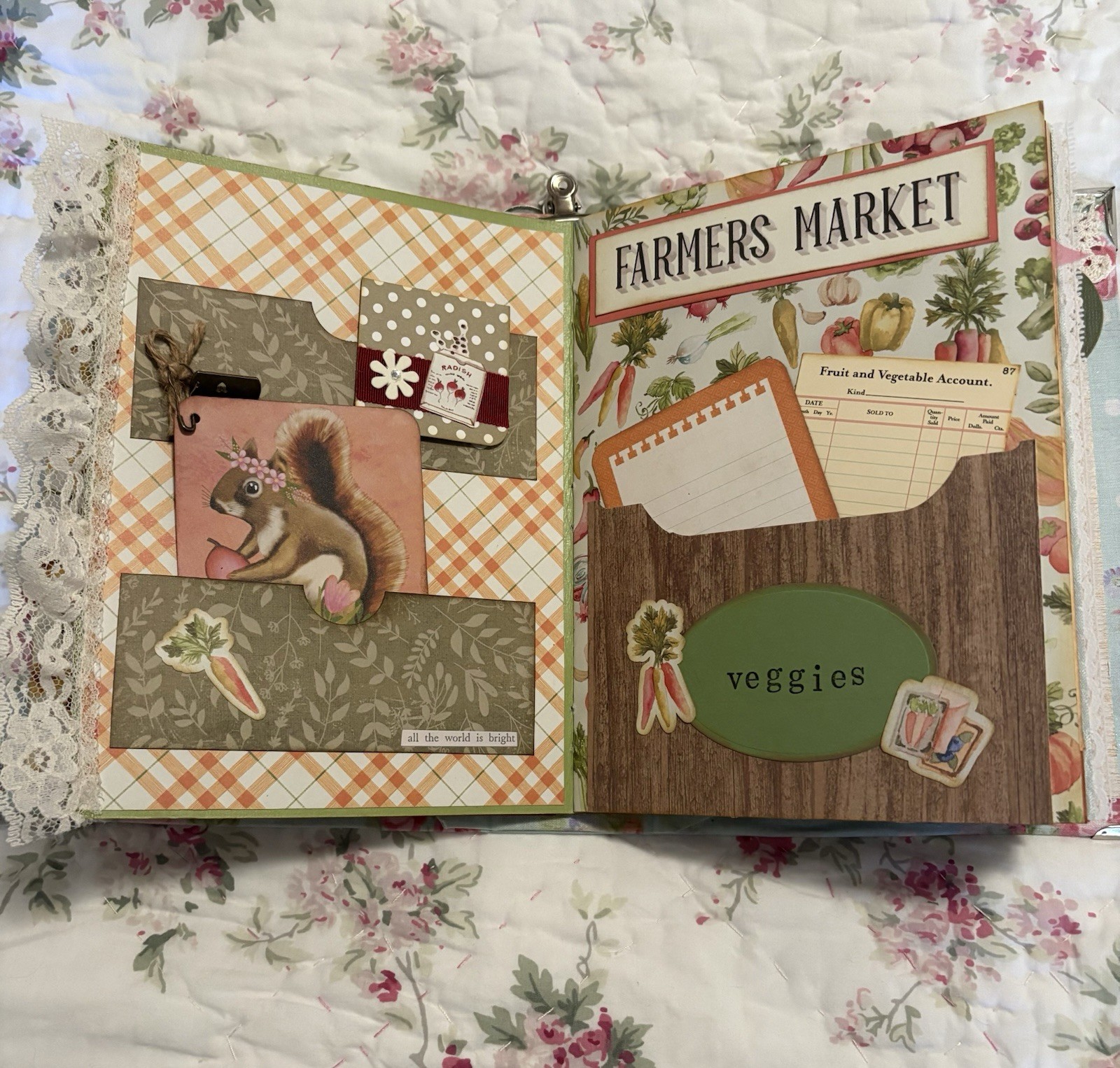 Handmade Keepsake Journal 14 double sided pages, “Whimsical Animals”