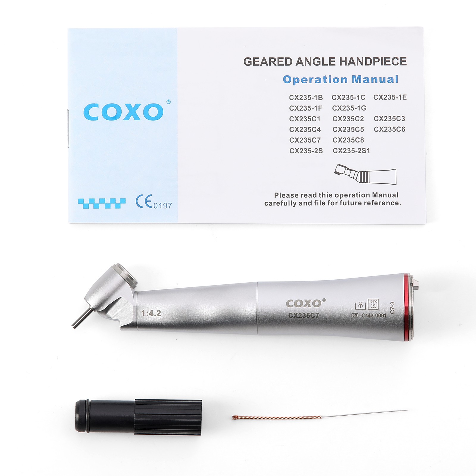 COXO Dental 1:4.2 Speed-increasing Contra Angle Handpiece Internal Water #C7-3