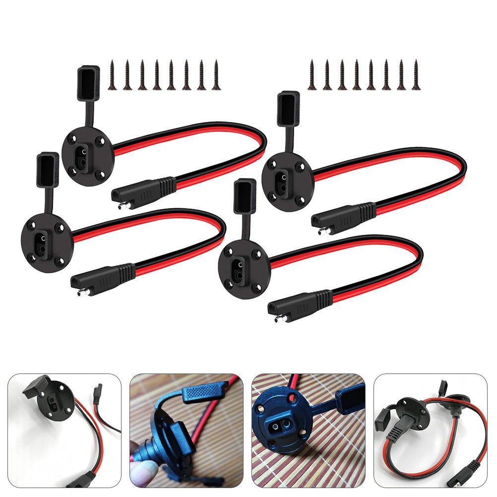 4Sets Sae Quick Connect Plug Mount Cable for Solar Panel DIY Durable ABS Copper