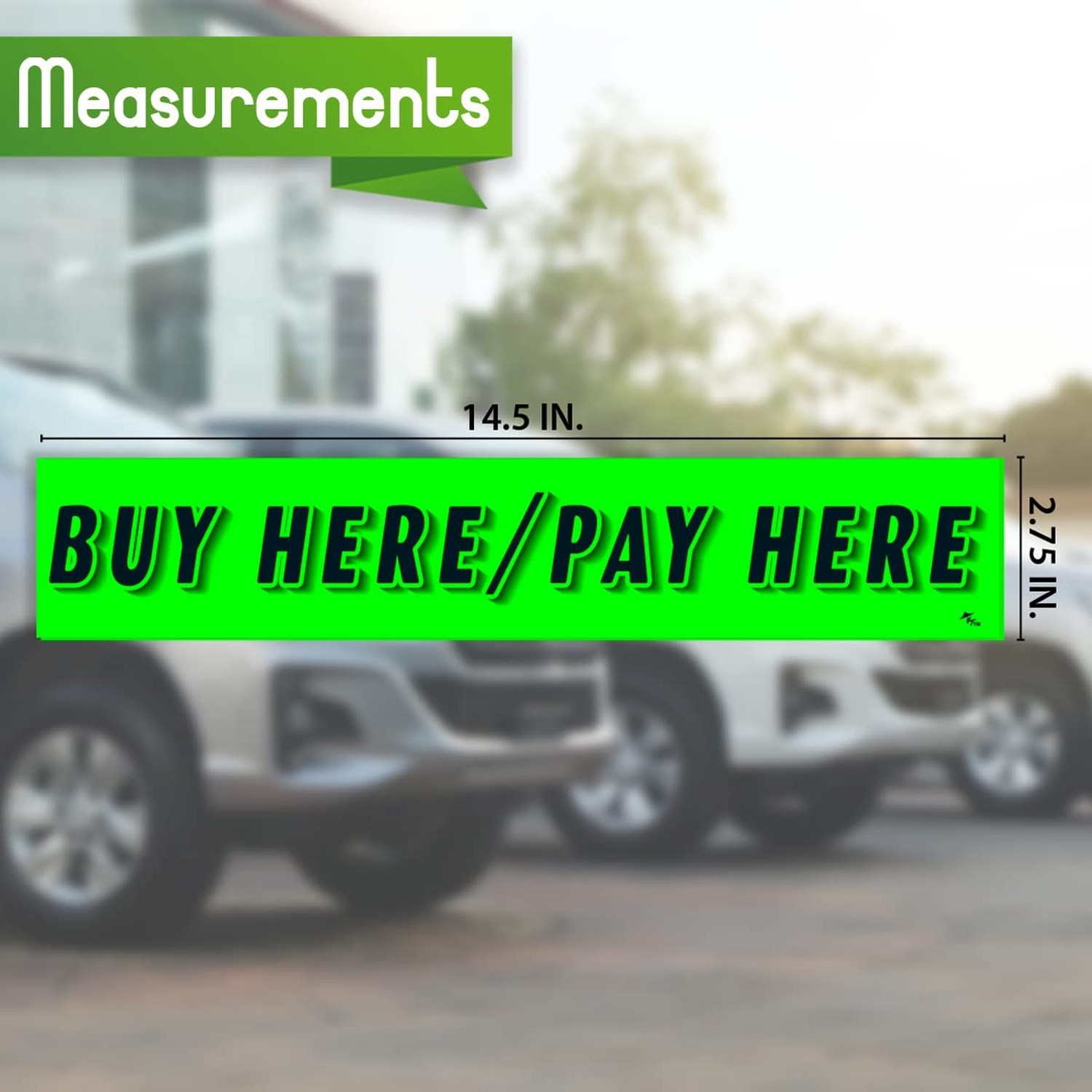 Versa-Tags Buy HERE/Pay HERE Windshield Stickers, Chartreuse Green, 12-Pack |…