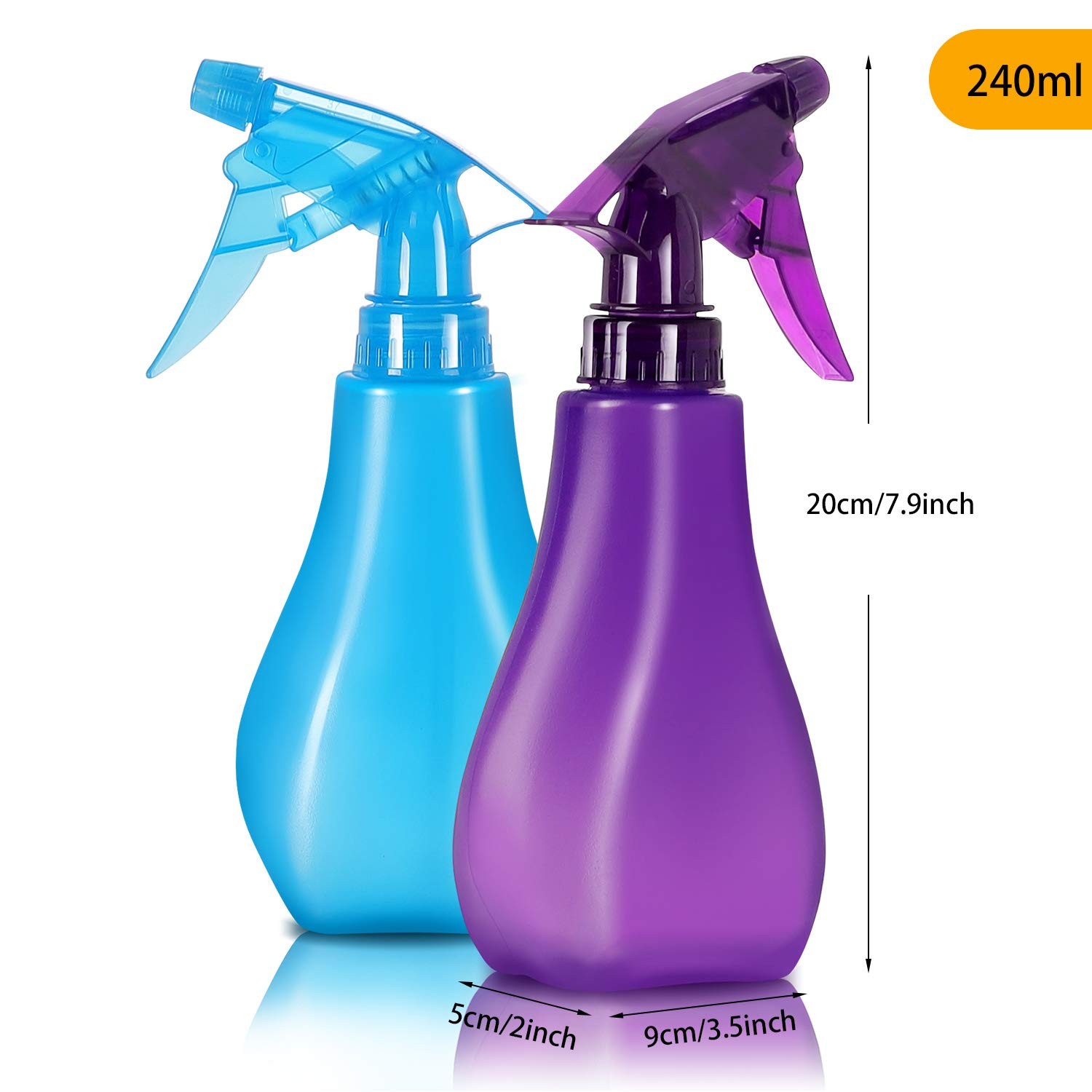 8 Oz Empty Plastic Spray Bottles with Adjustable Nozzle – 8 Ounces, Red