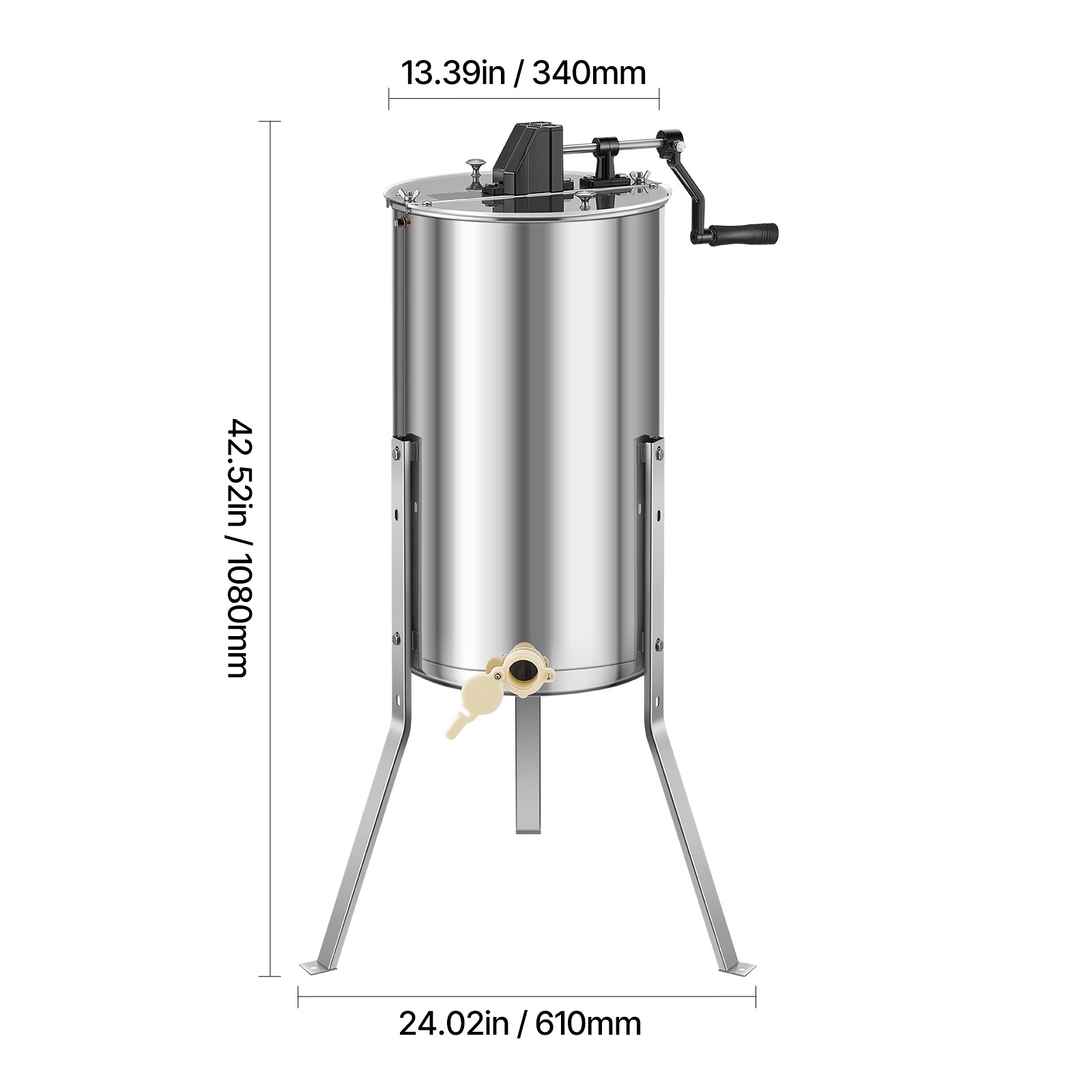 Manual Honey Extractor 2 Frame Beekeeping Honeycomb Spinner Stainless Steel