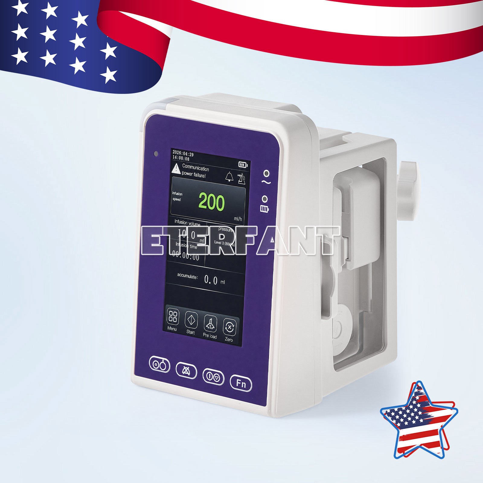 Portable 6-mode LCD Touch Screen Enteral Feeding Pump with Adjustable Pole Clamp