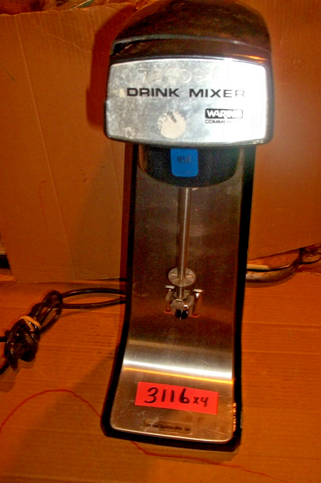 (Working) Waring Commercial NSF Drink Mixer #DMC20 For Shakes/Bar HAS CRACK/CHIP