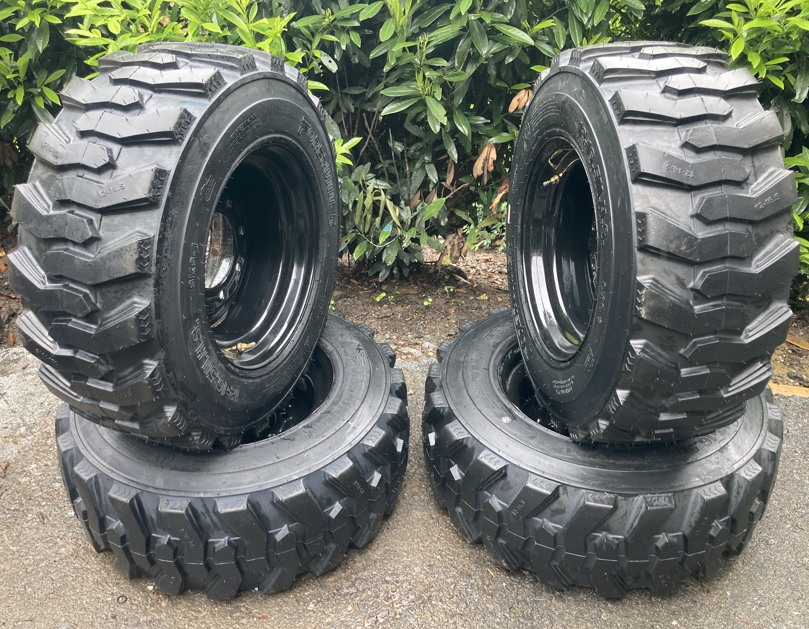 1 or 4-12-16.5 SKS-1 Skid Steer Tires on Black Rims for Bobcat & more-12X16.5
