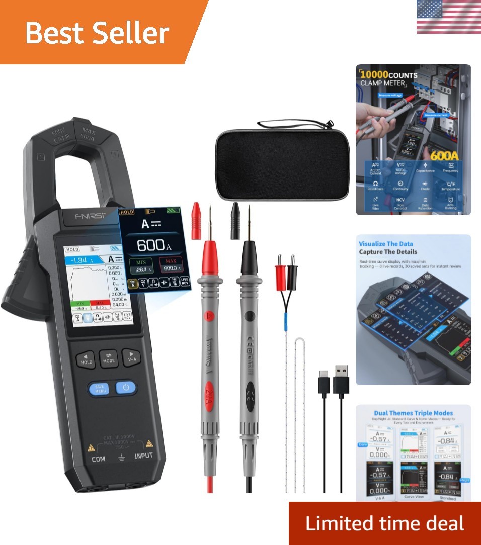 Digital Clamp Meter Multimeter TRMS AC/DC Voltage Current NCV 600A