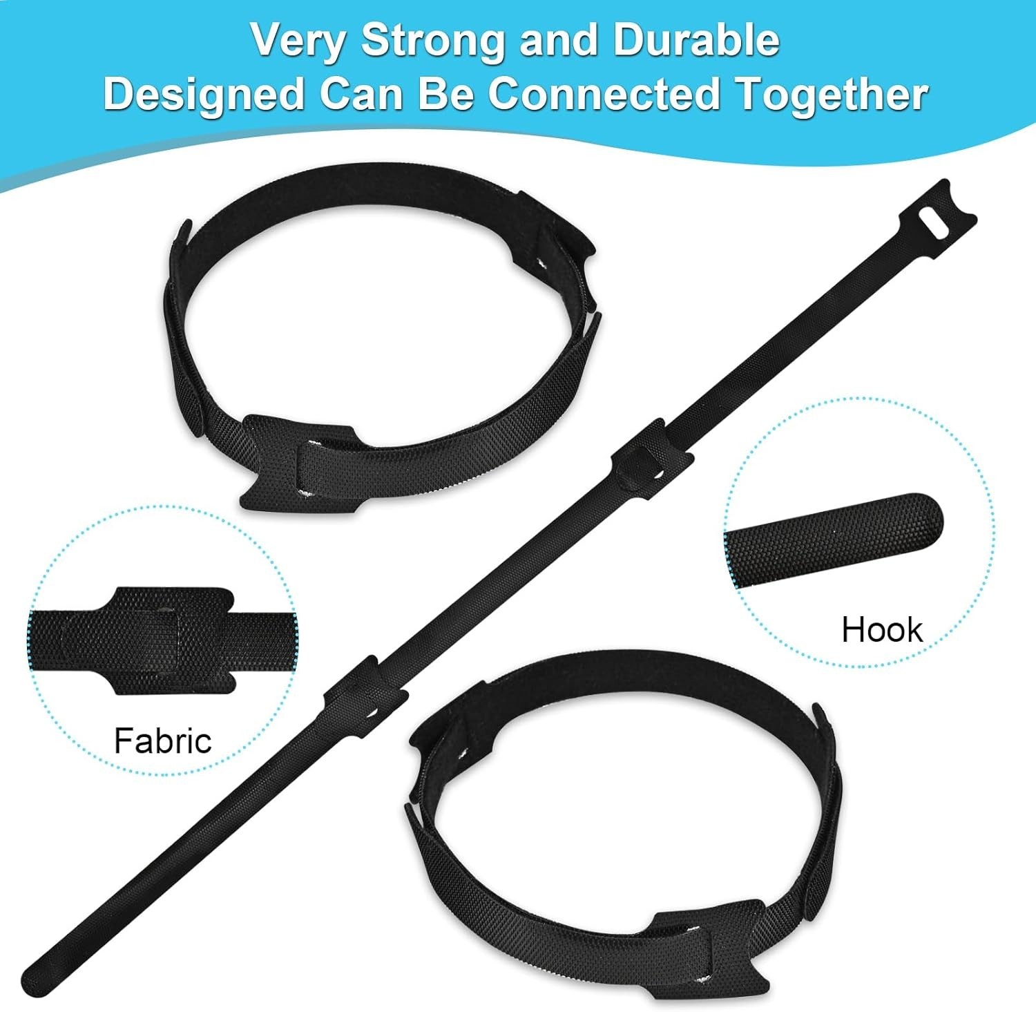 100 Adjustable Reusable Cable Ties – Effortless Organization for Home & Garden