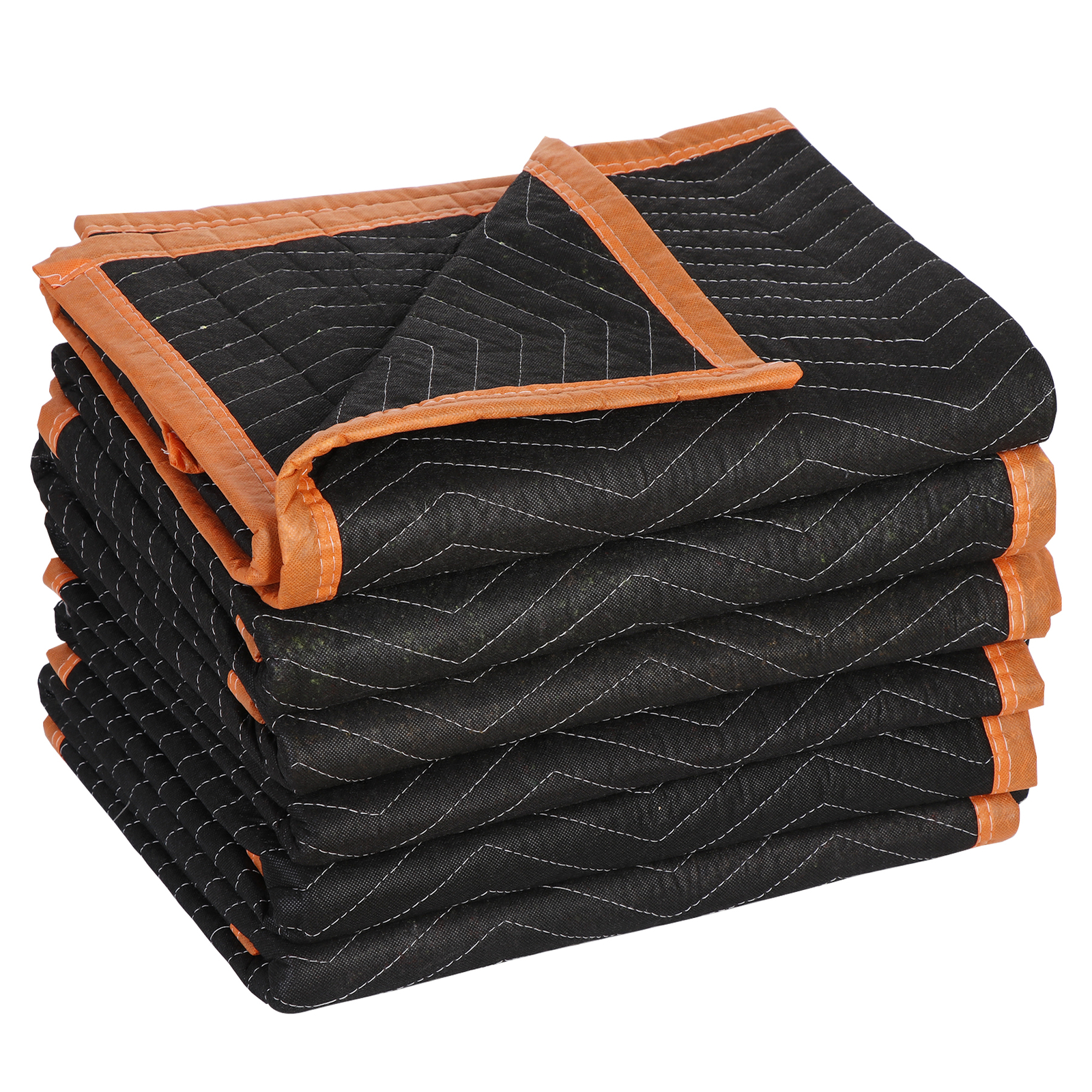 6 Pack Moving Blankets Quilted 40″ x 72″ Shipping Furniture Pads Black