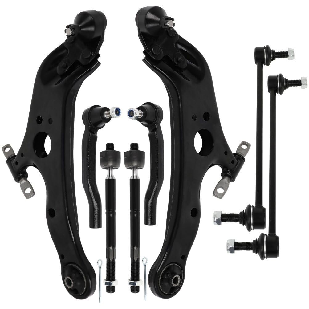 8PCS Front Lower Control Arm w/Ball Joint Tie Rod Sway Bar Link Kit 11-19 Sienna