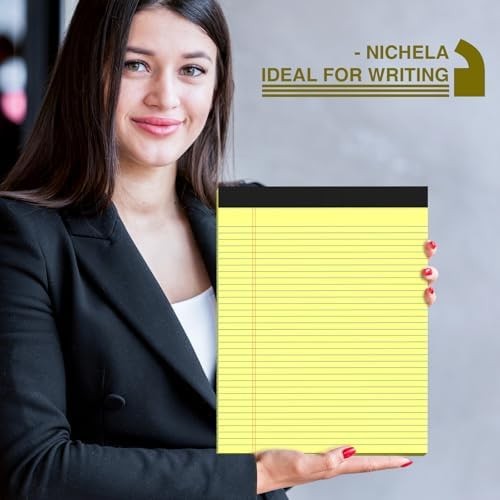 6 Pack Legal Pads 8.5″ x 11″ College Ruled Yellow Note Pads 8.5 x 11 Inch Mic…