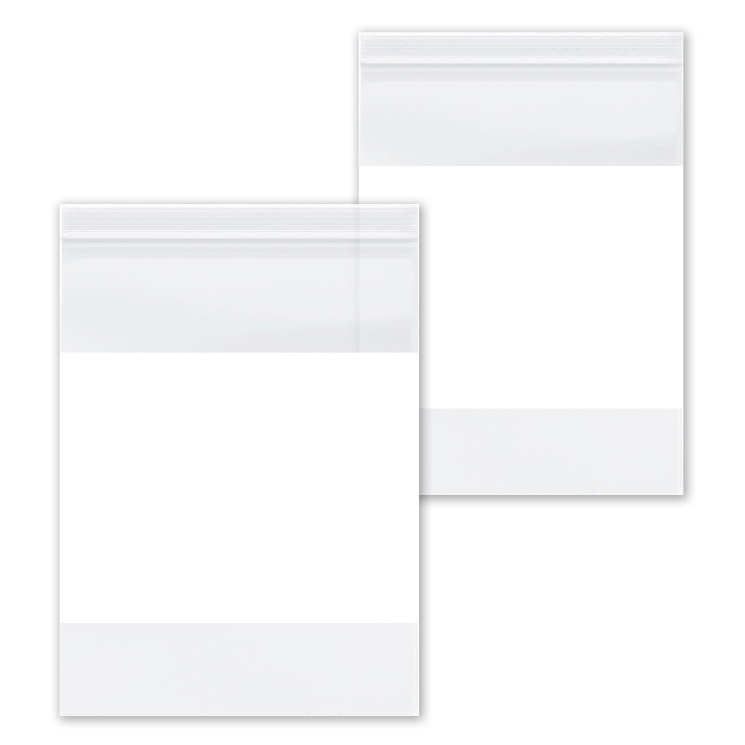 500 Zip Seal Bags 12″x15″ White Block 4 Mil Poly Writable Resealable Clear 12×15