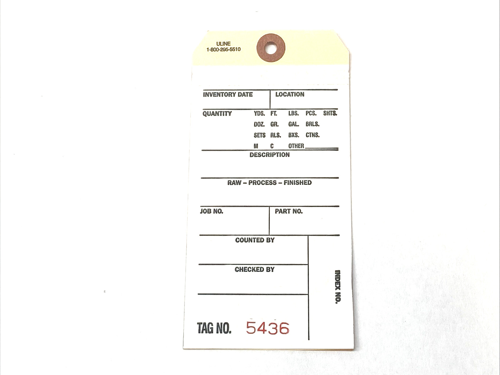 ULINE S-6470-A 3-Part Inventory Tags Adhesive #5000-#5499 BOX OF 243 TAGS