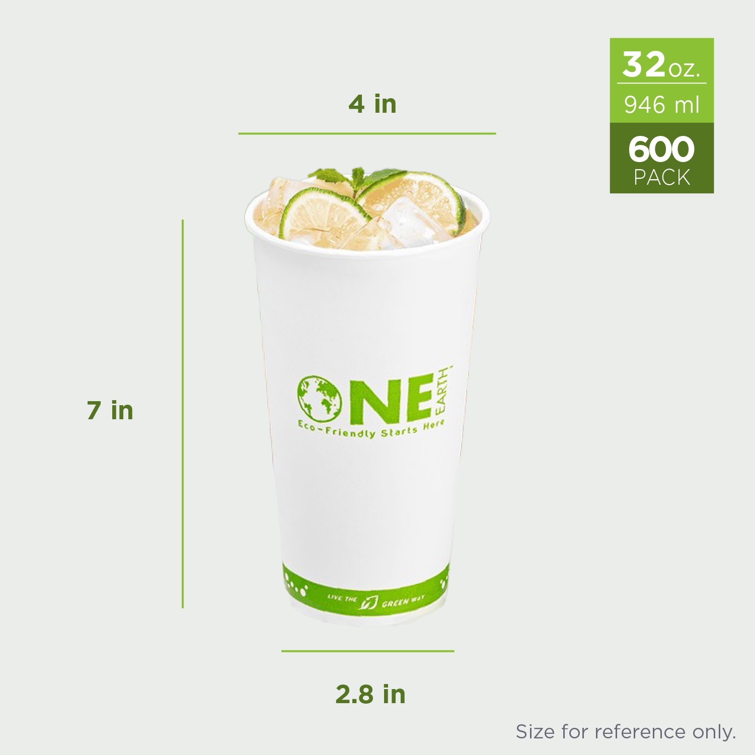 Karat Earth 32oz Eco-Friendly Paper Cold Cups (104.5mm), Generic Print – 600 pcs