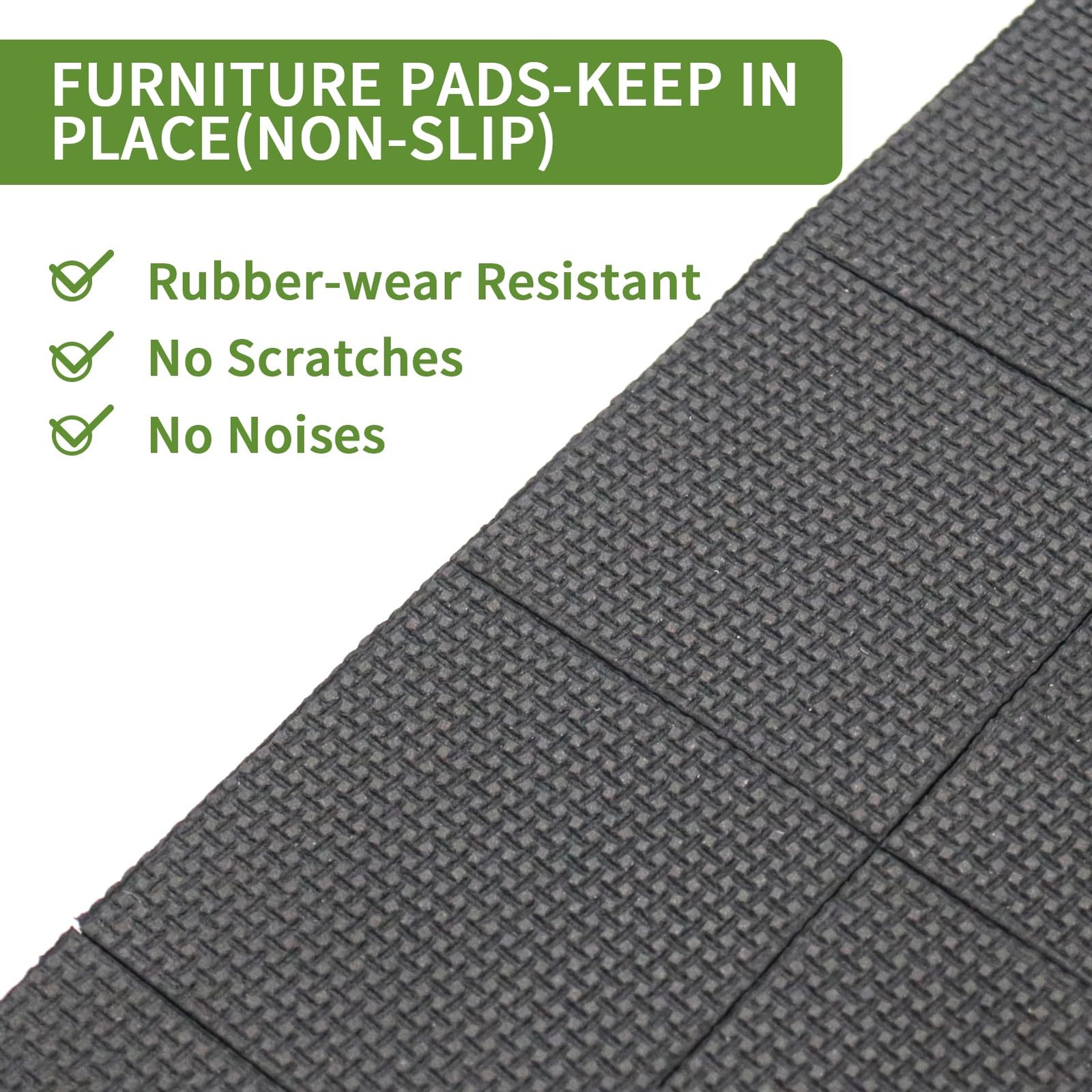 COVERCORNER Non Slip Furniture Pads Square 2 inch 16PACK, Round 2 Inch 16pack