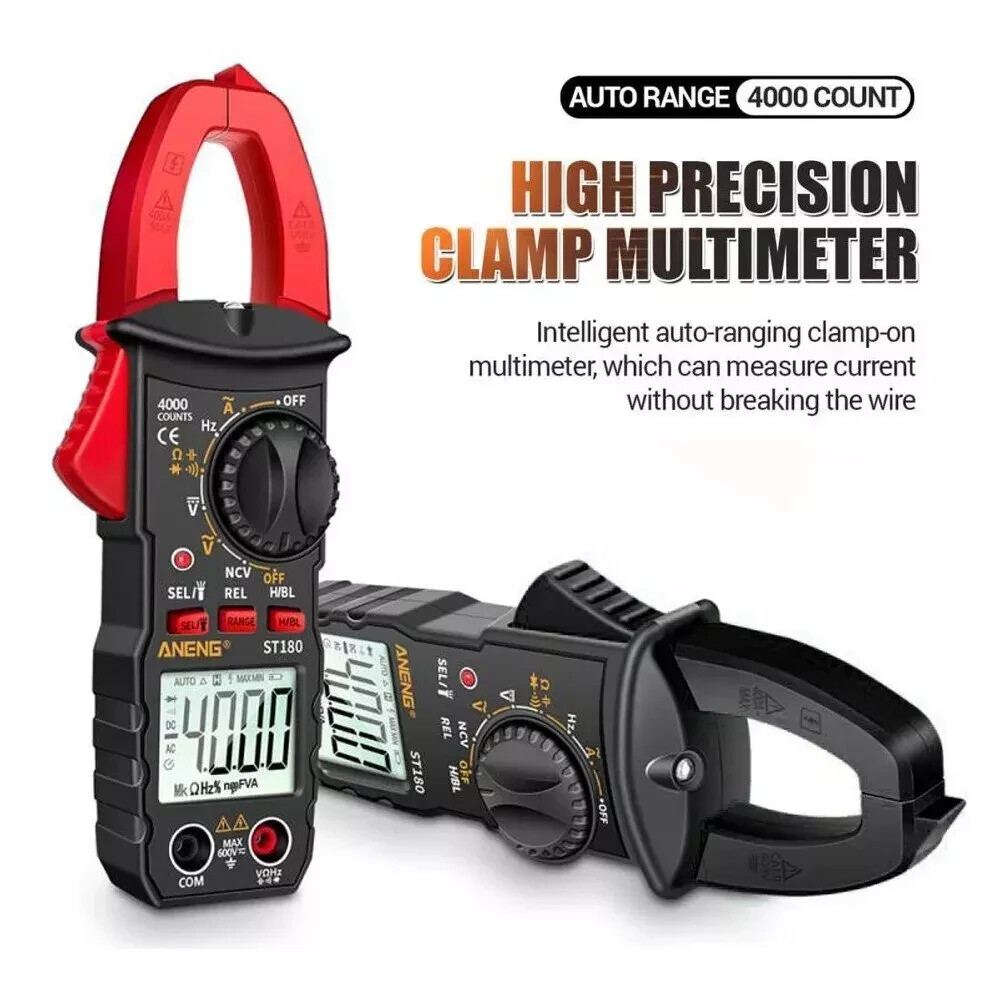 Digital Multimeter Tester AC DC Voltage RMS Amp Clamp Meter Auto Range Handheld