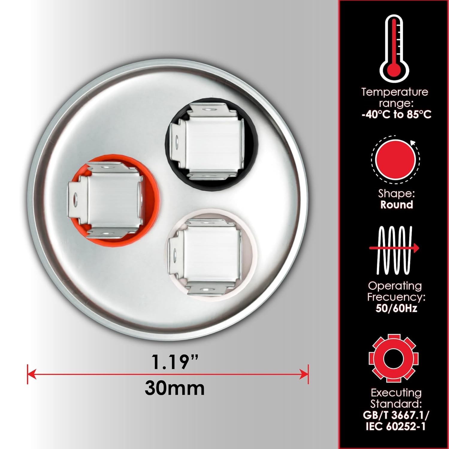 AC Capacitor 80 + 5 μF, 370/440 VAC, CBB65 Motor Run Round Capacitor
