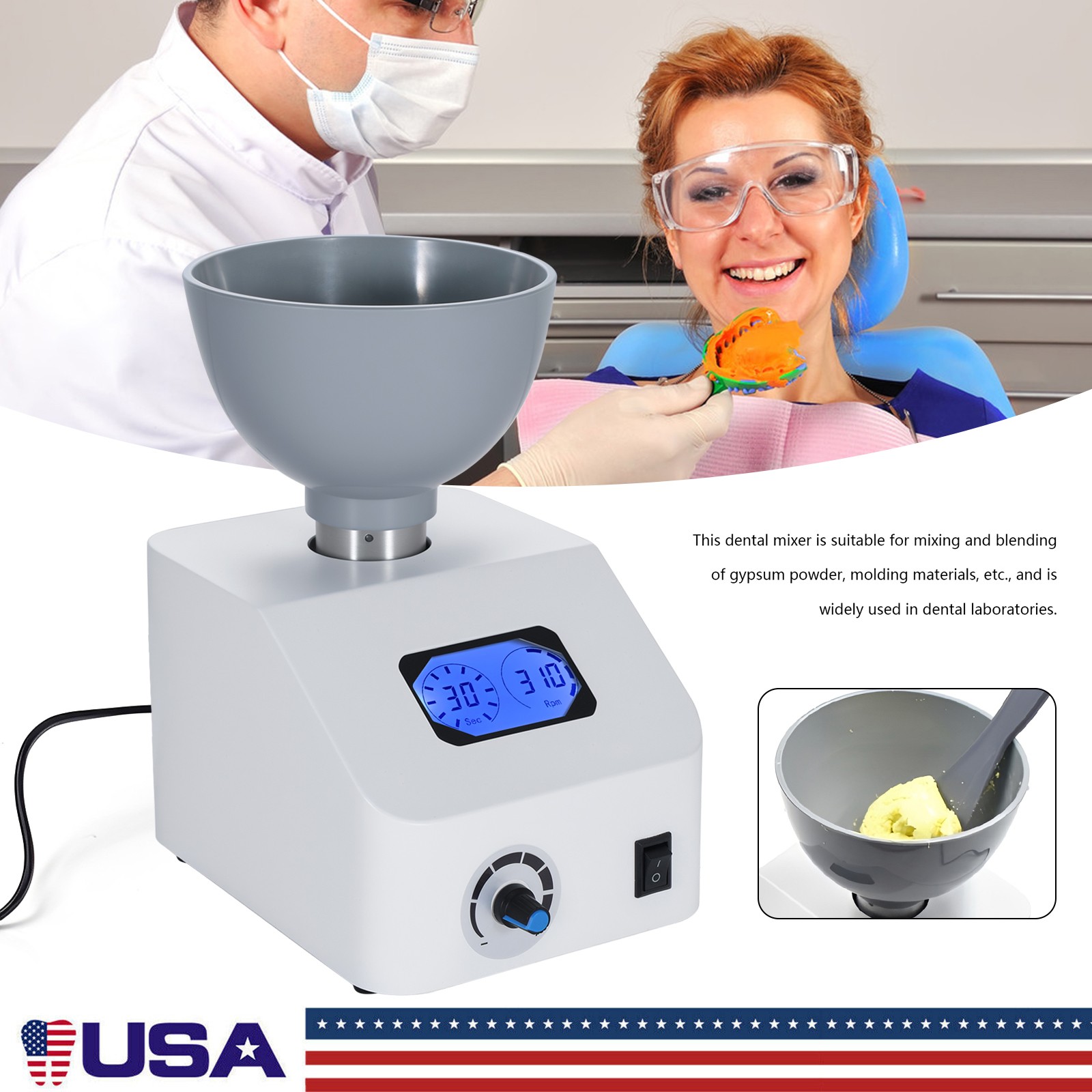 High-End Dental Printing Die Mixer Machine Alginate Dentistry Tools