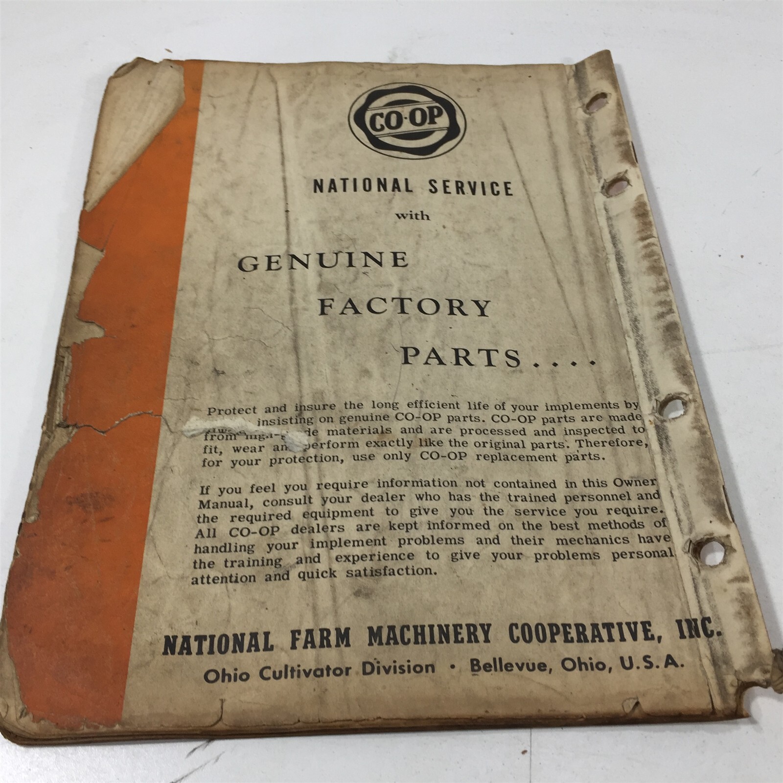 Genuine 1951 CO-OP Black Hawk 115T 135T Corn Planters Owner Manual